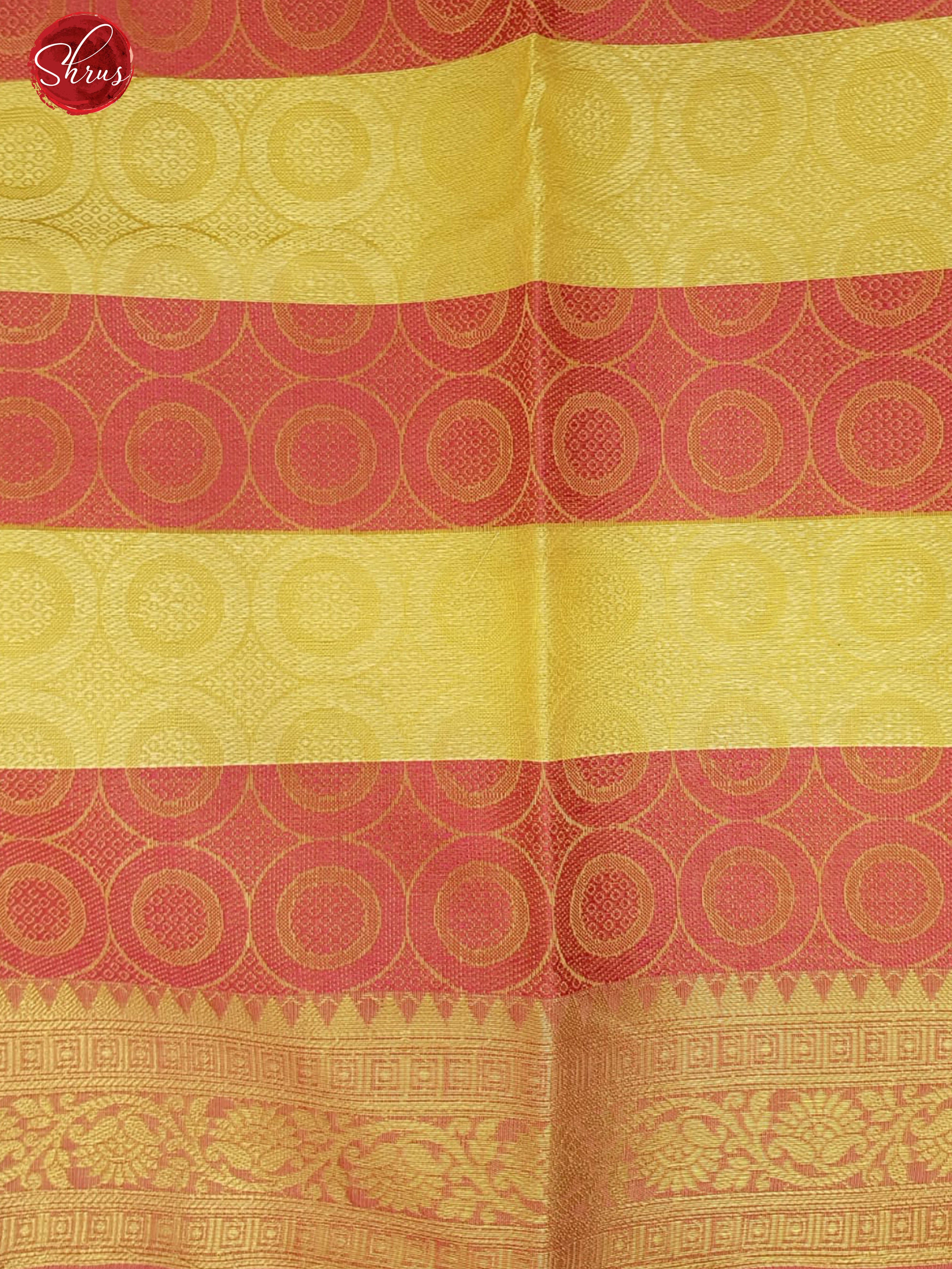 Yellow & Pink -Banarasi Silk Cotton with zari , thread woven buttas on the body & Zari Border - Shop on ShrusEternity.com
