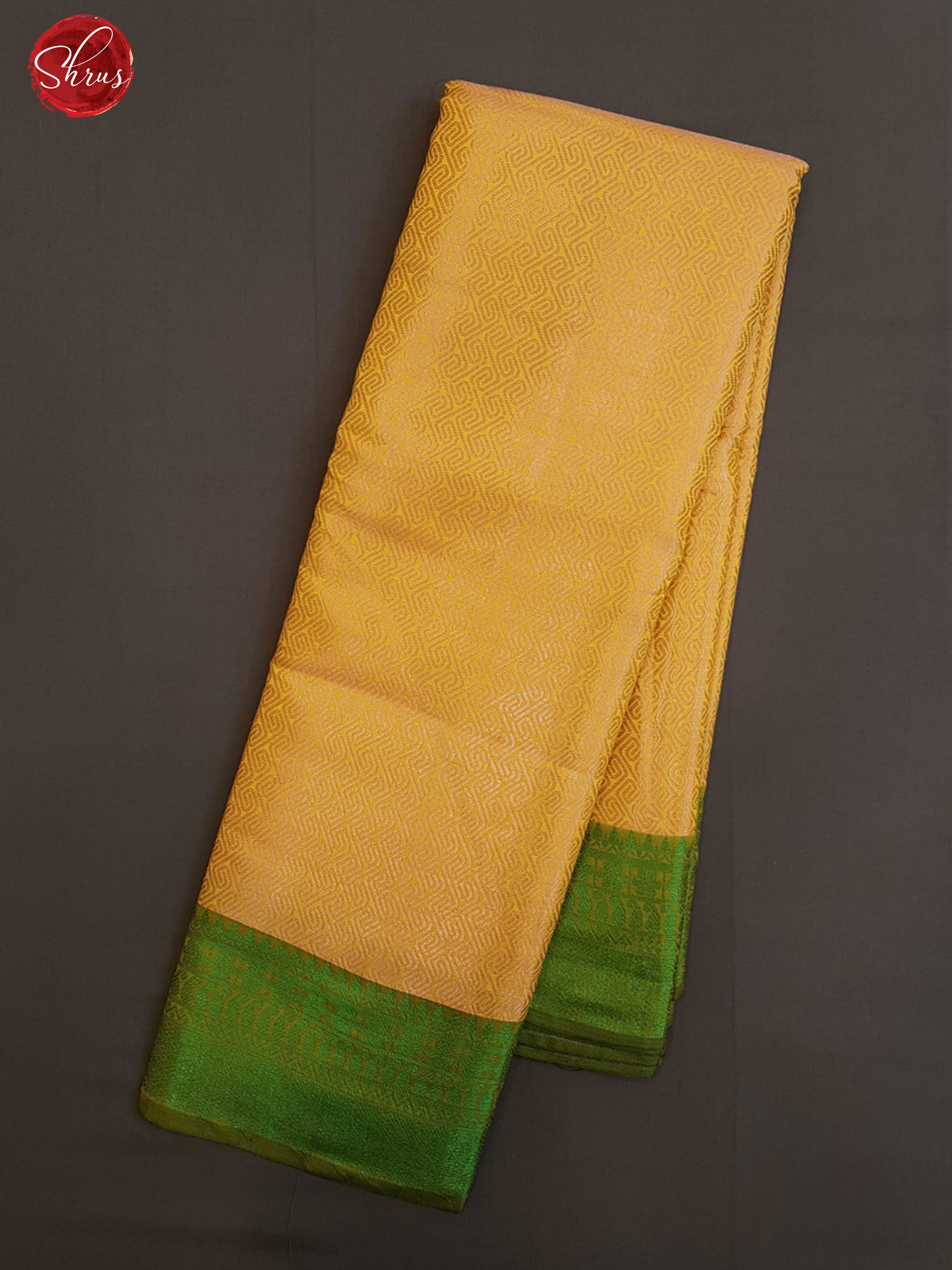 Yellow & Blue - Tanchoi Semi Silk with zari brocade on the body & Zari Border - Shop on ShrusEternity.com