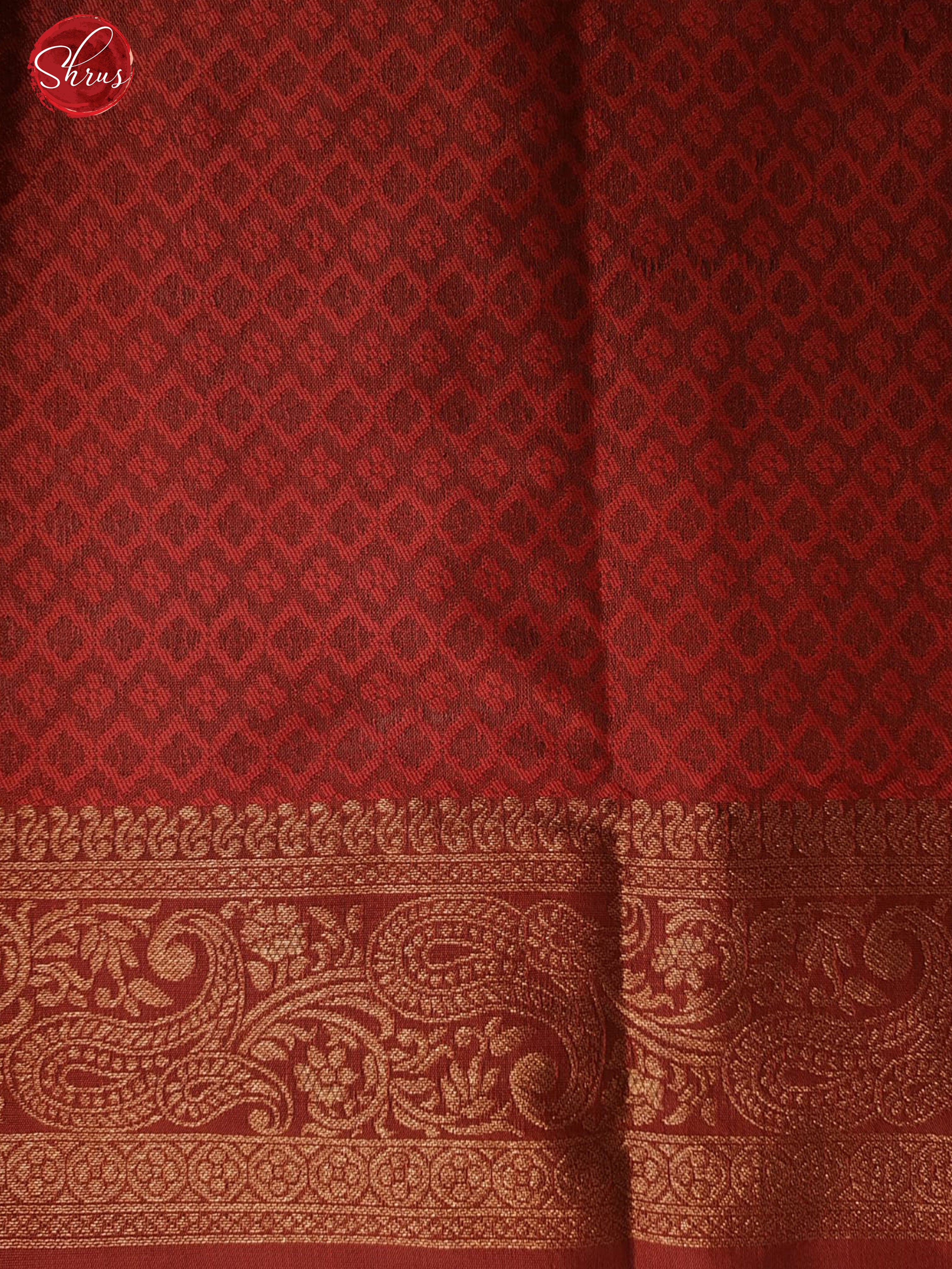 Red(Single Tone)- Semi Khatan with zari woven floral motifs, self jacquard on the body & Zari Border - Shop on ShrusEternity.com