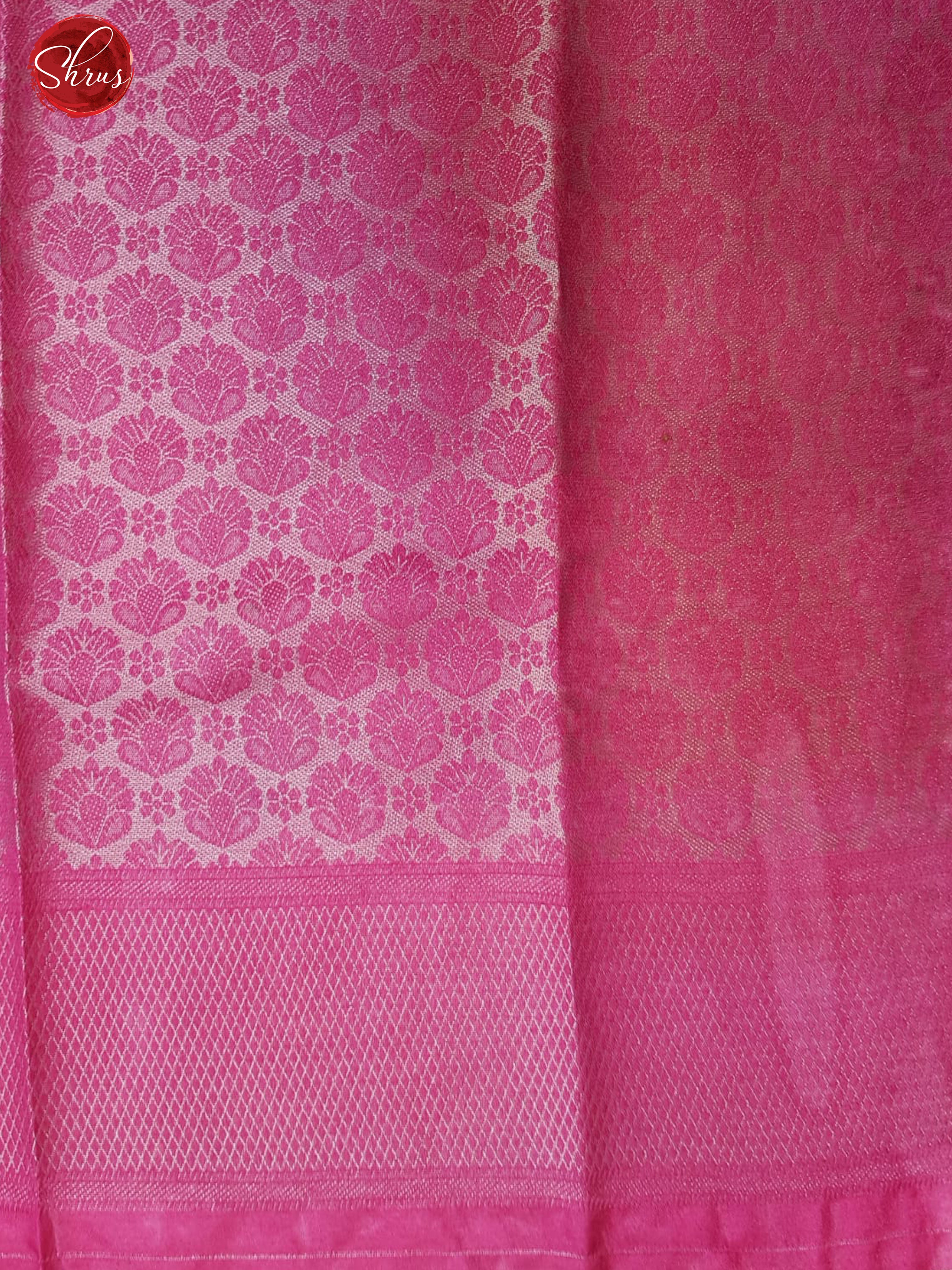 Blue & Pink- Semi Georgette with floral print on the body & Zari Border - Shop on ShrusEternity.com