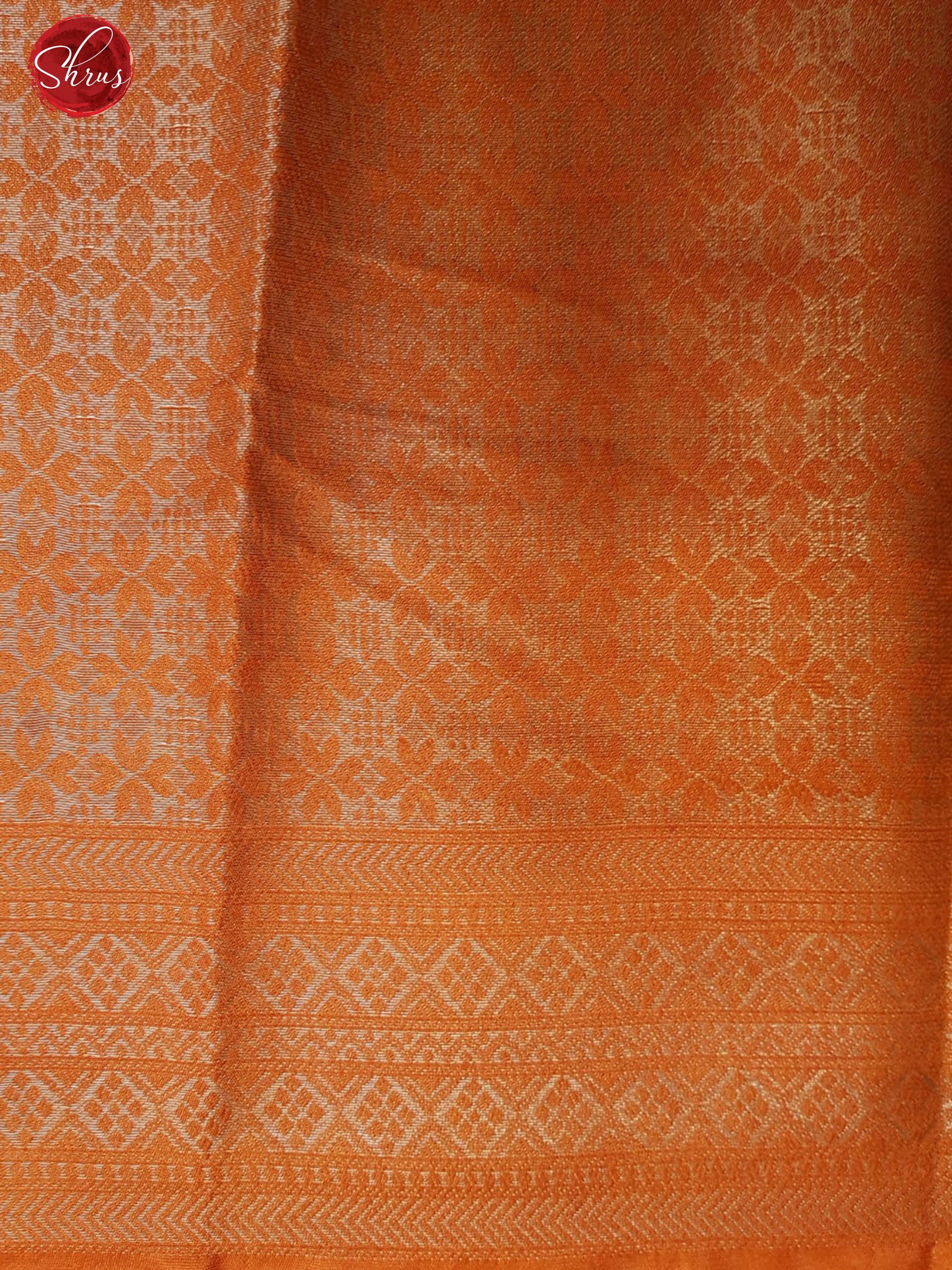 Beige & Orange - Semi Georgette with floral print on the body & contrast zari border - Shop on ShrusEternity.com