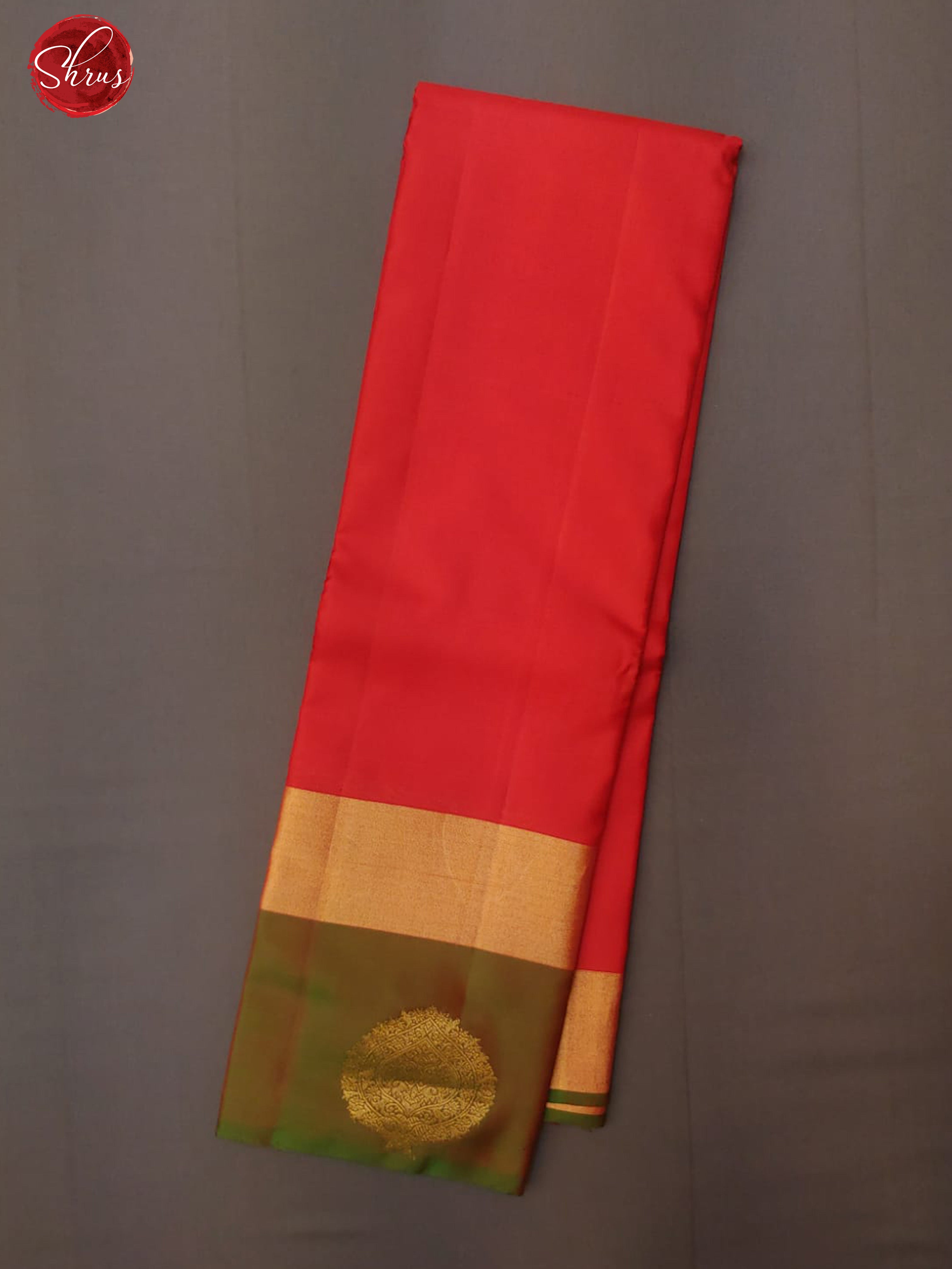 Red & Green - Soft SIlk with plain body & Contrast Border - Shop on ShrusEternity.com