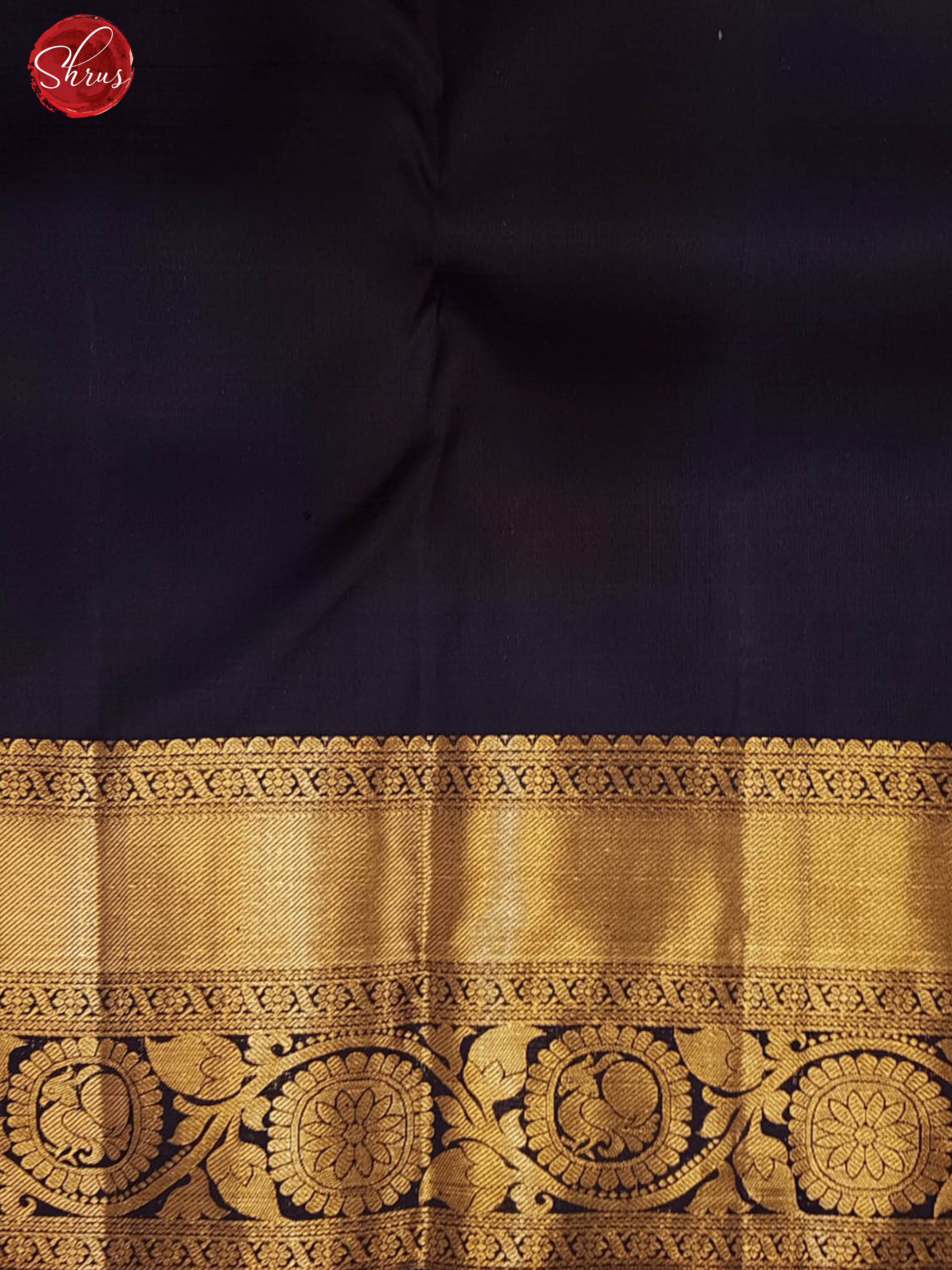Navy Blue (Single Tone)- Kanchipuram Silk with Zari woven block motifs on the body & Zari Border - Shop on ShrusEternity.com