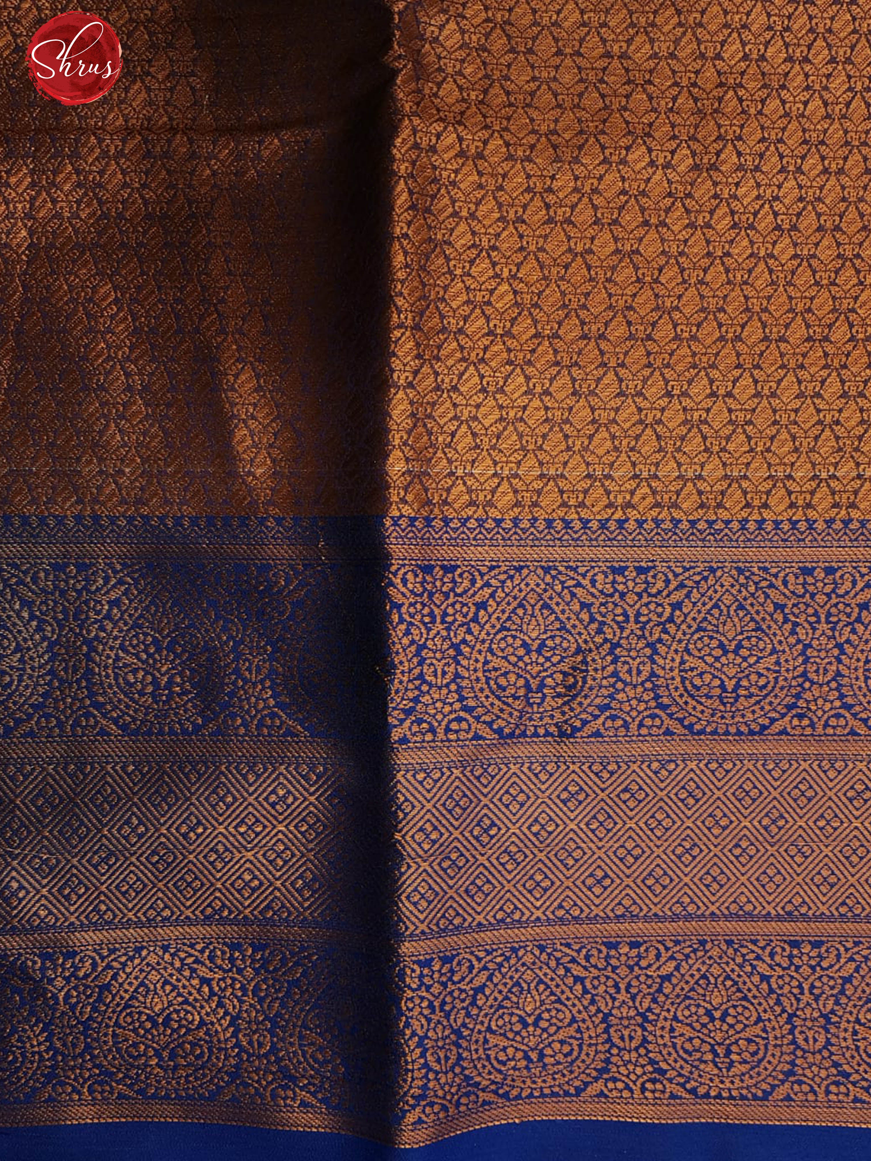 Brown & Blue -Kora Banarasi with zari woven buttas on the body & contrast  Zari Border - Shop on ShrusEternity.com