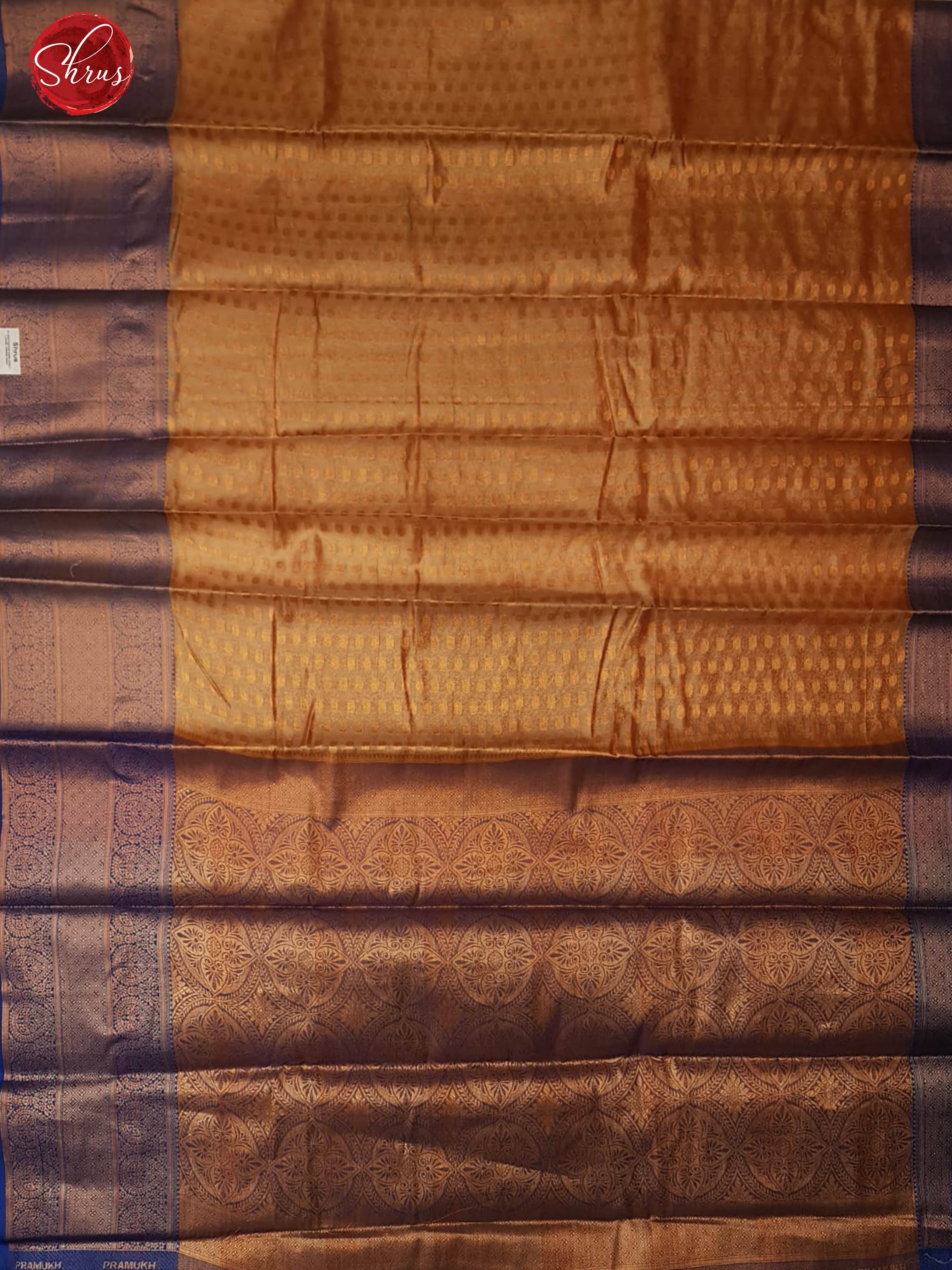 Brown & Blue -Kora Banarasi with zari woven buttas on the body & contrast  Zari Border - Shop on ShrusEternity.com