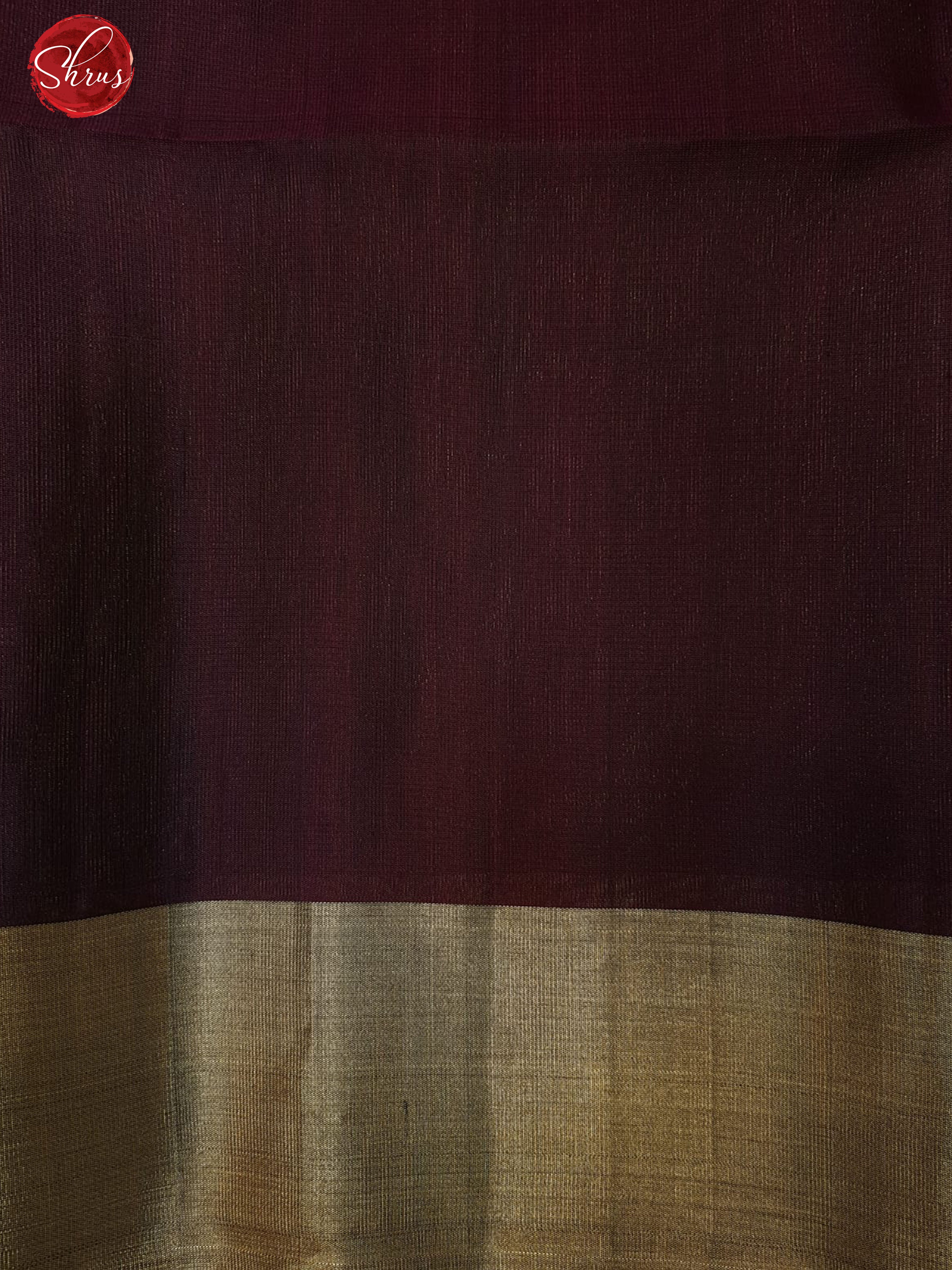 Wine (Single Tone)- Soft Silk with Criss cross brocade on the body & Zari Borde - Shop on ShrusEternity.com