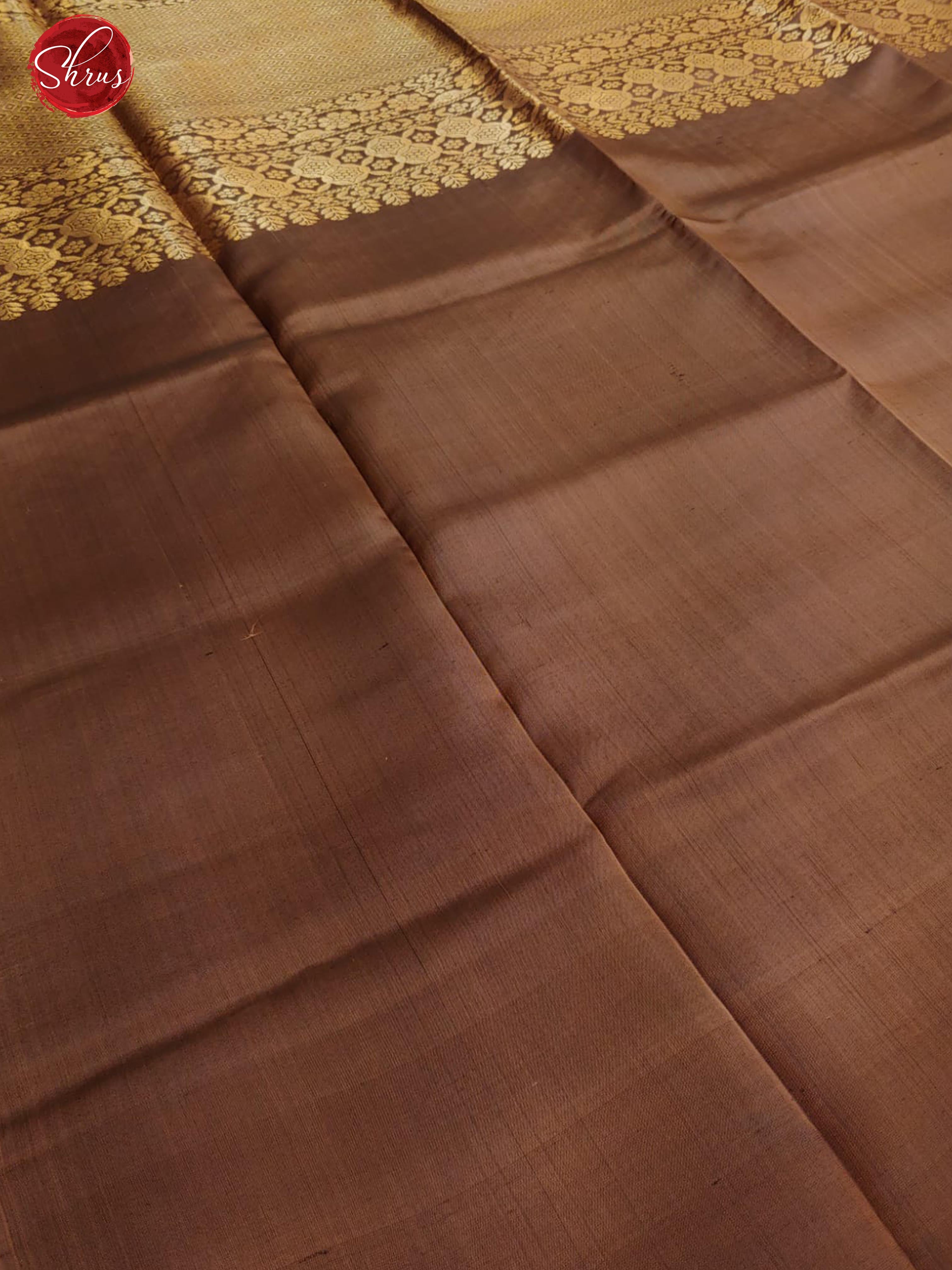 Light Brown(Single tone)- Borderless Soft Silk with plain body & Zari woven pallu - Shop on ShrusEternity.com