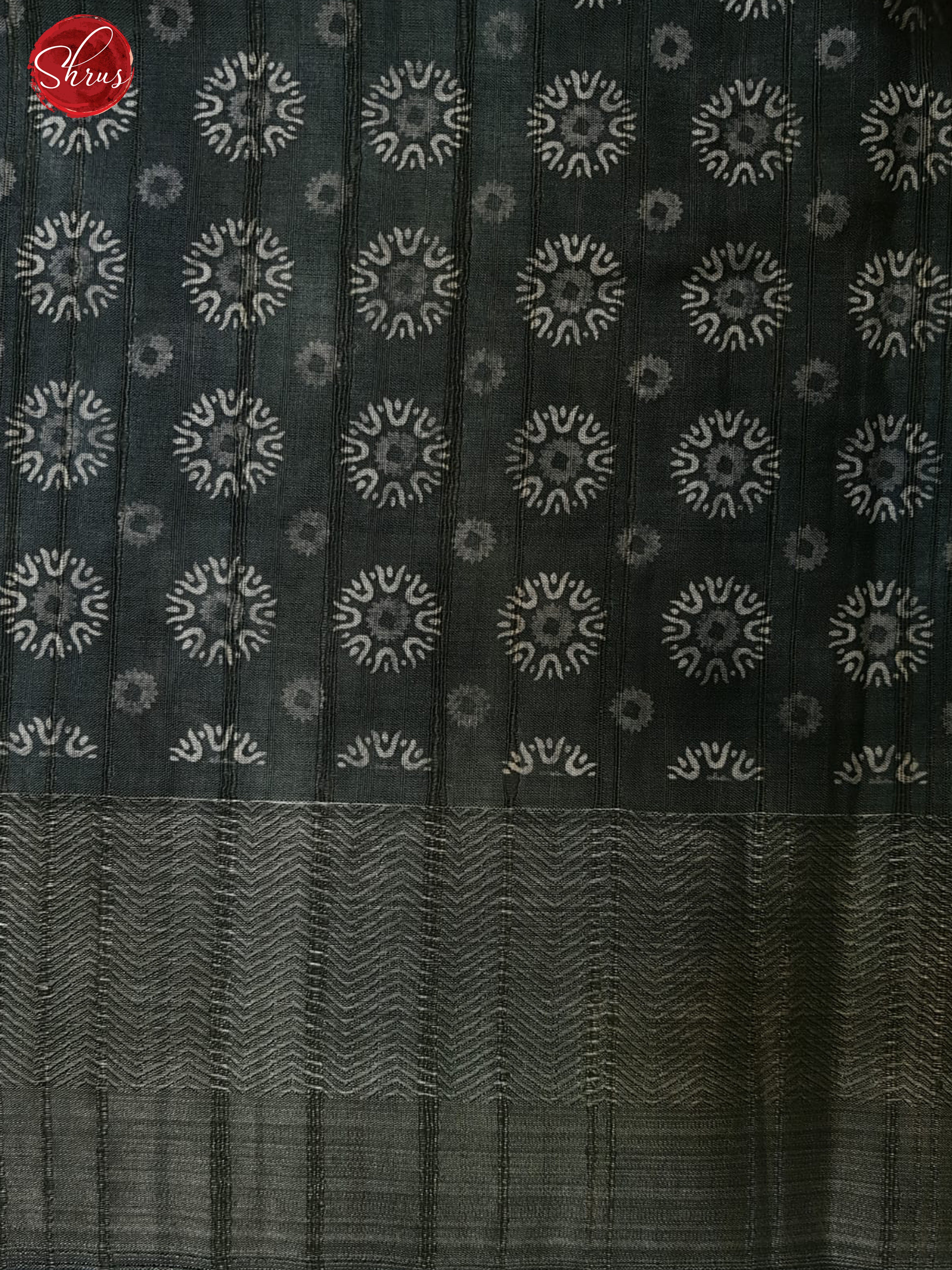 Grey(Single Tone)- Semi Tussar with floral print on the body &Zari Border - Shop on ShrusEternity.com