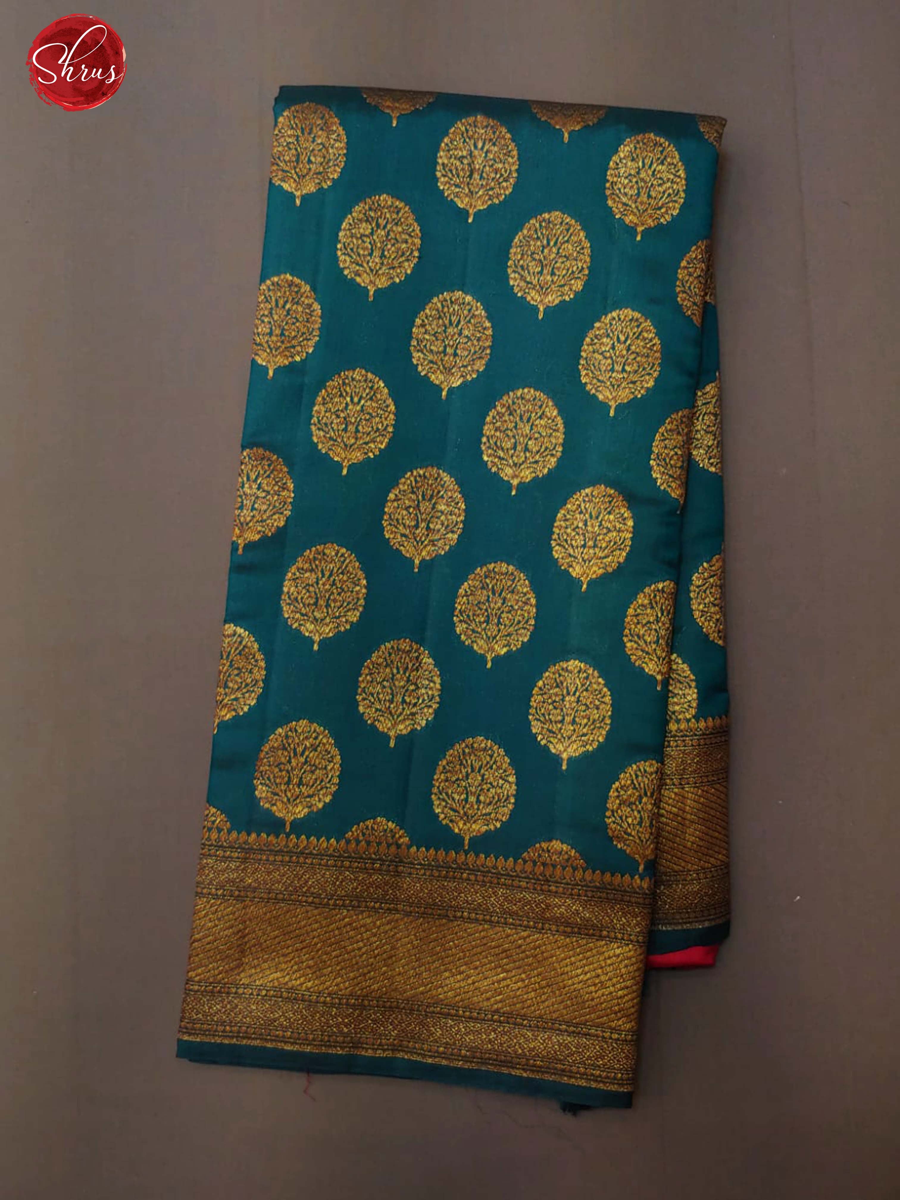 Peacock Blue & Pink - Banarasi Silk with zari woven floral motifs on the body & Zari Border - Shop on ShrusEternity.com