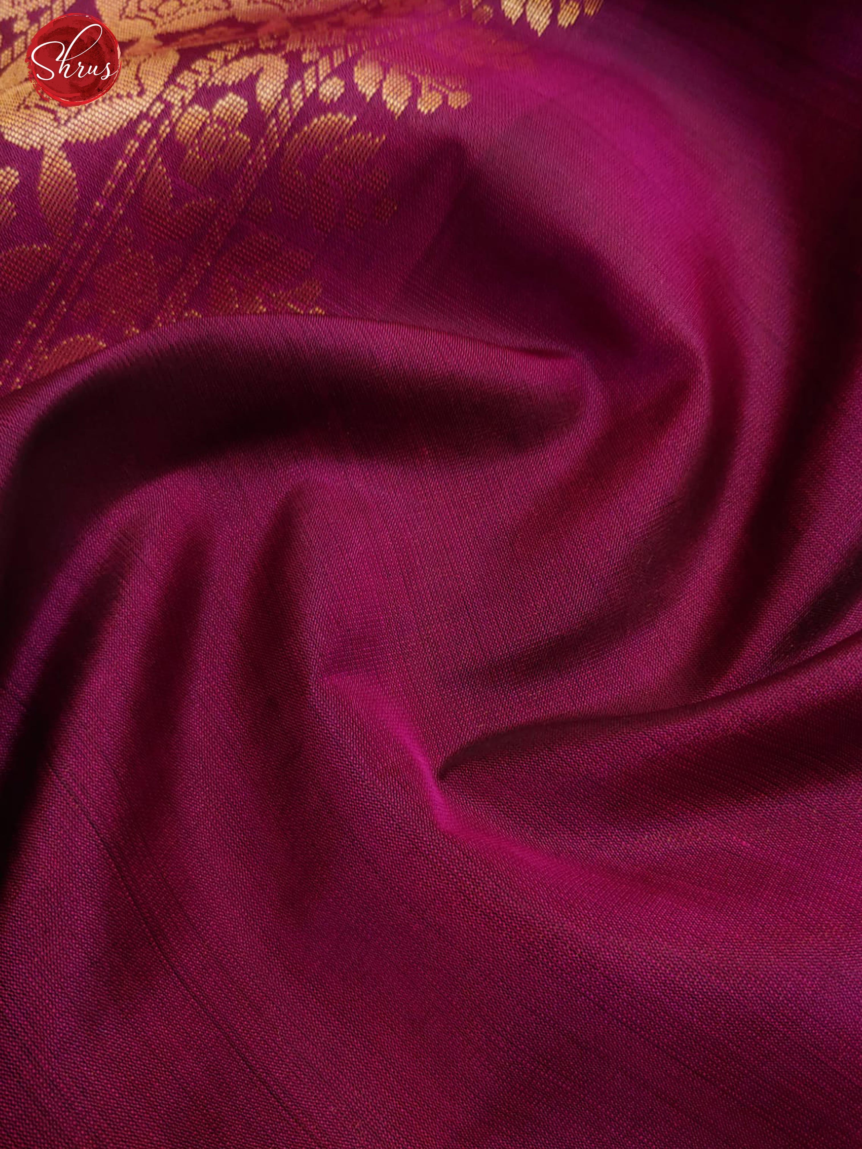 Purple(Single tone)- Borderless Soft Silk with plain body & Zari Brocade pallu - Shop on ShrusEternity.com