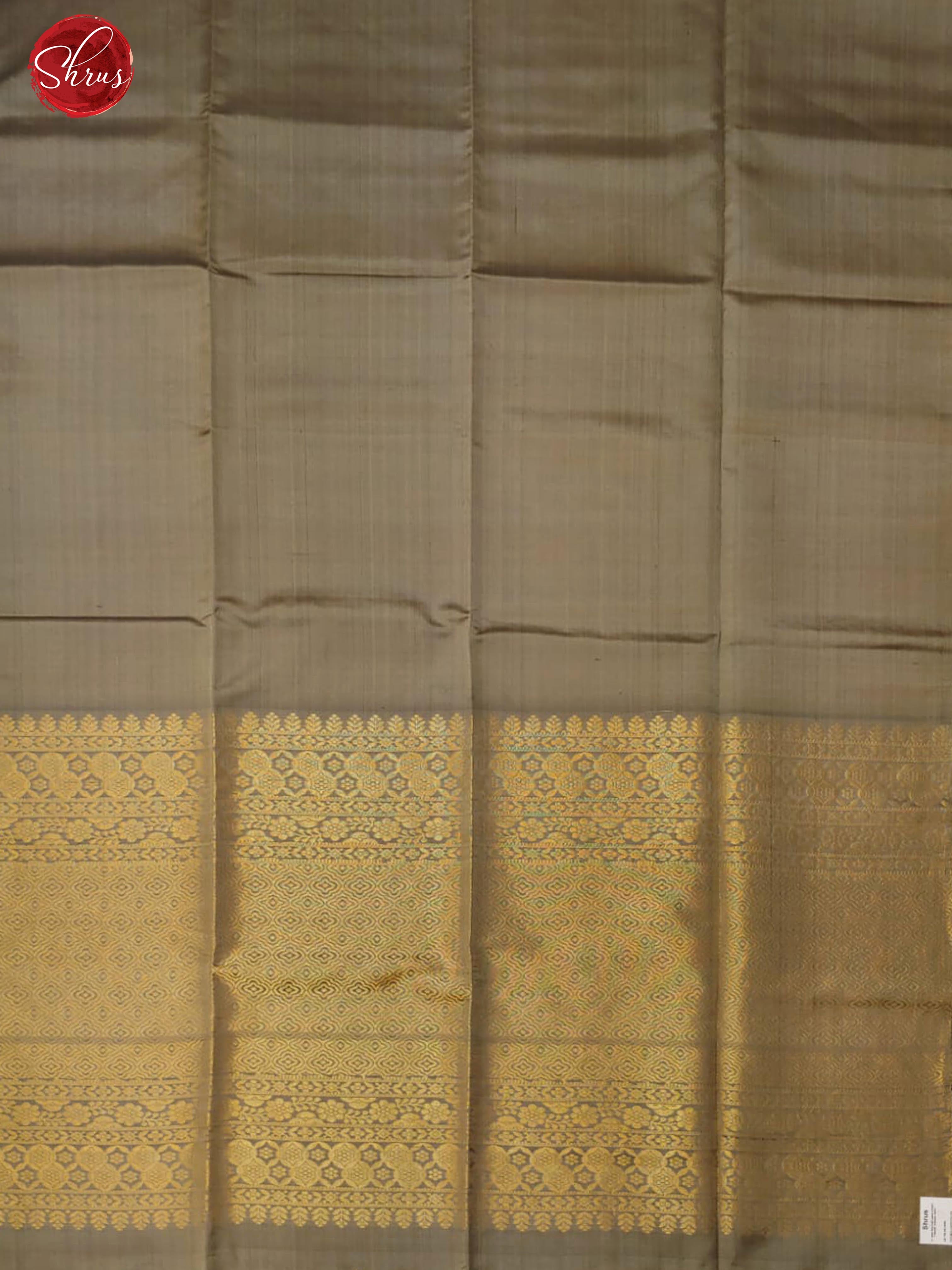 Grey(Single Tone)- Borderless Soft Silk with plain body & Zari Brocade pallu - Shop on ShrusEternity.com
