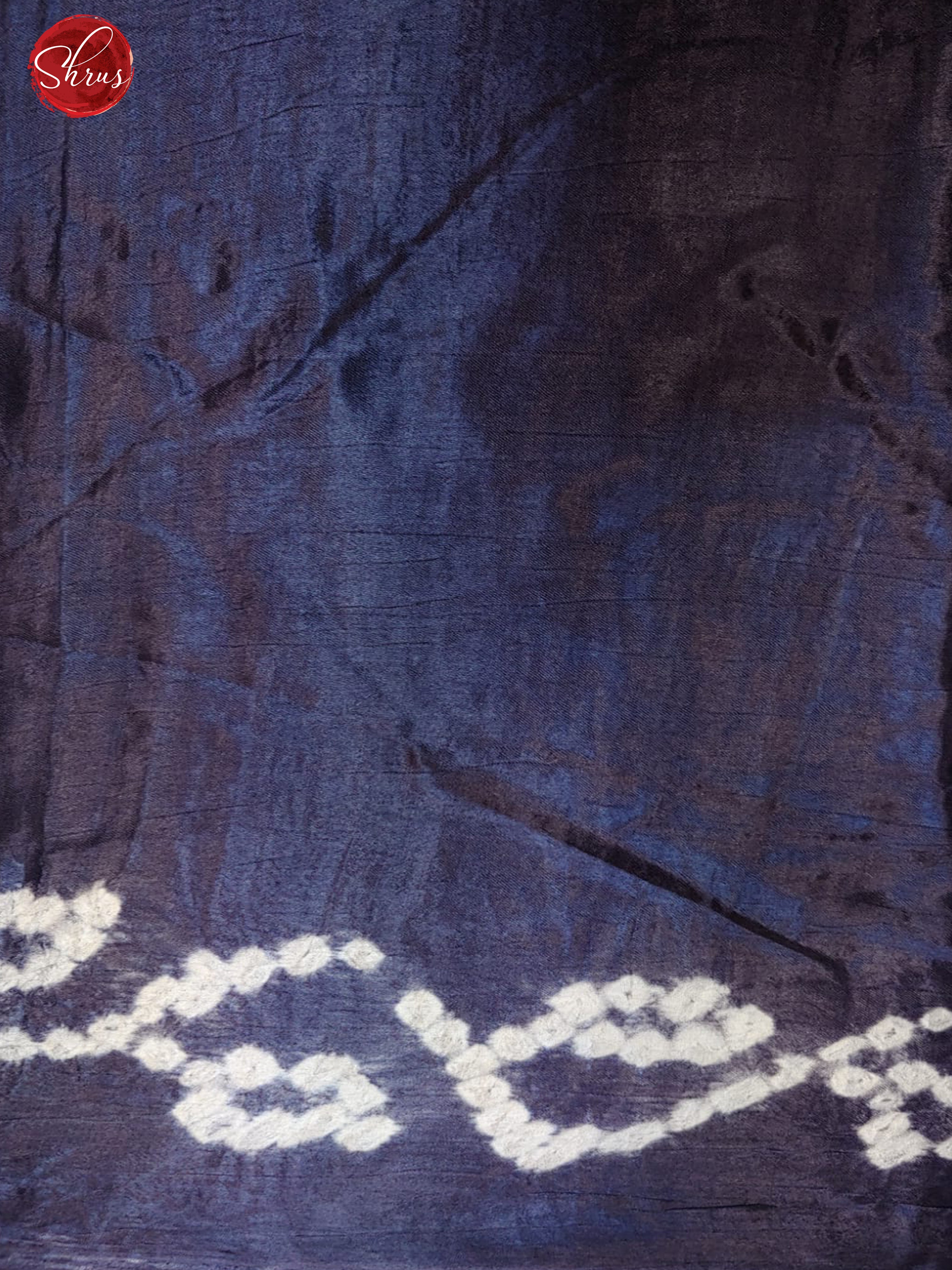 Navy Blue(Single Tone)- Modal Silk with Bandhini pattern on the body & Zari Border - Shop on ShrusEternity.com
