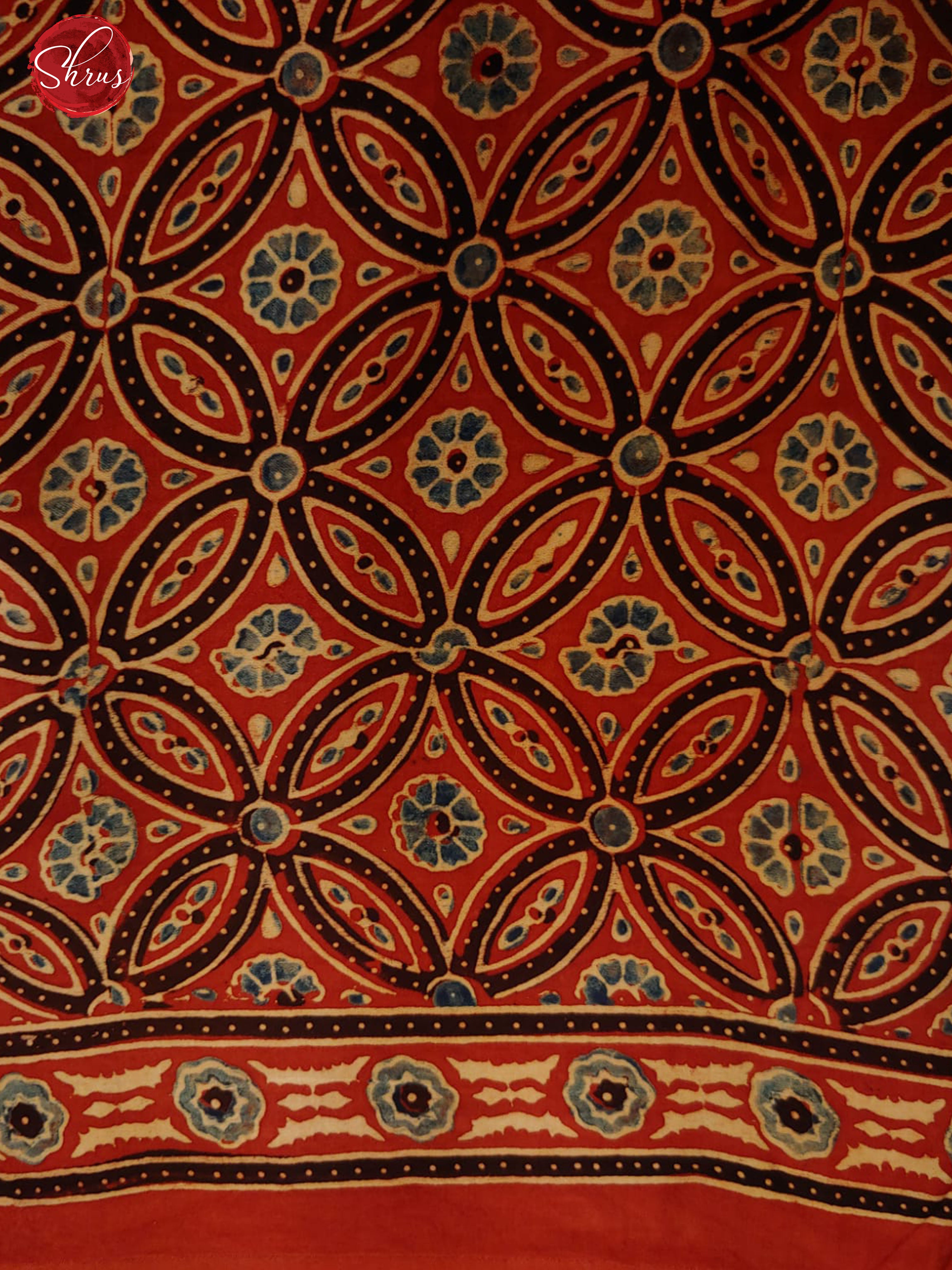 Brick Red(Single Tone)- Modal Silk with printed Body & Border - Shop on ShrusEternity.com