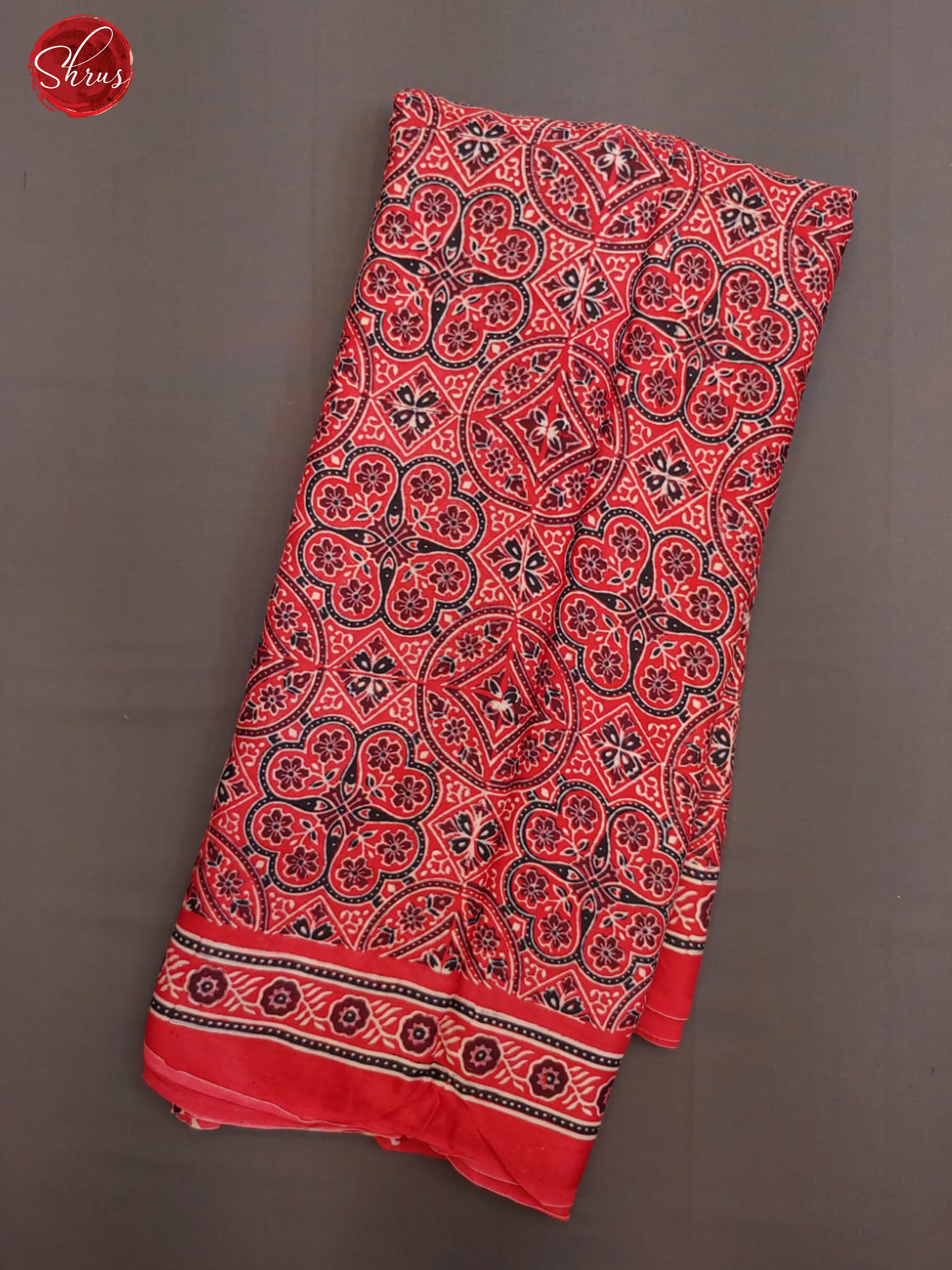 Red(Single Tone)- Modal Silk with printed Body & Border - Shop on ShrusEternity.com
