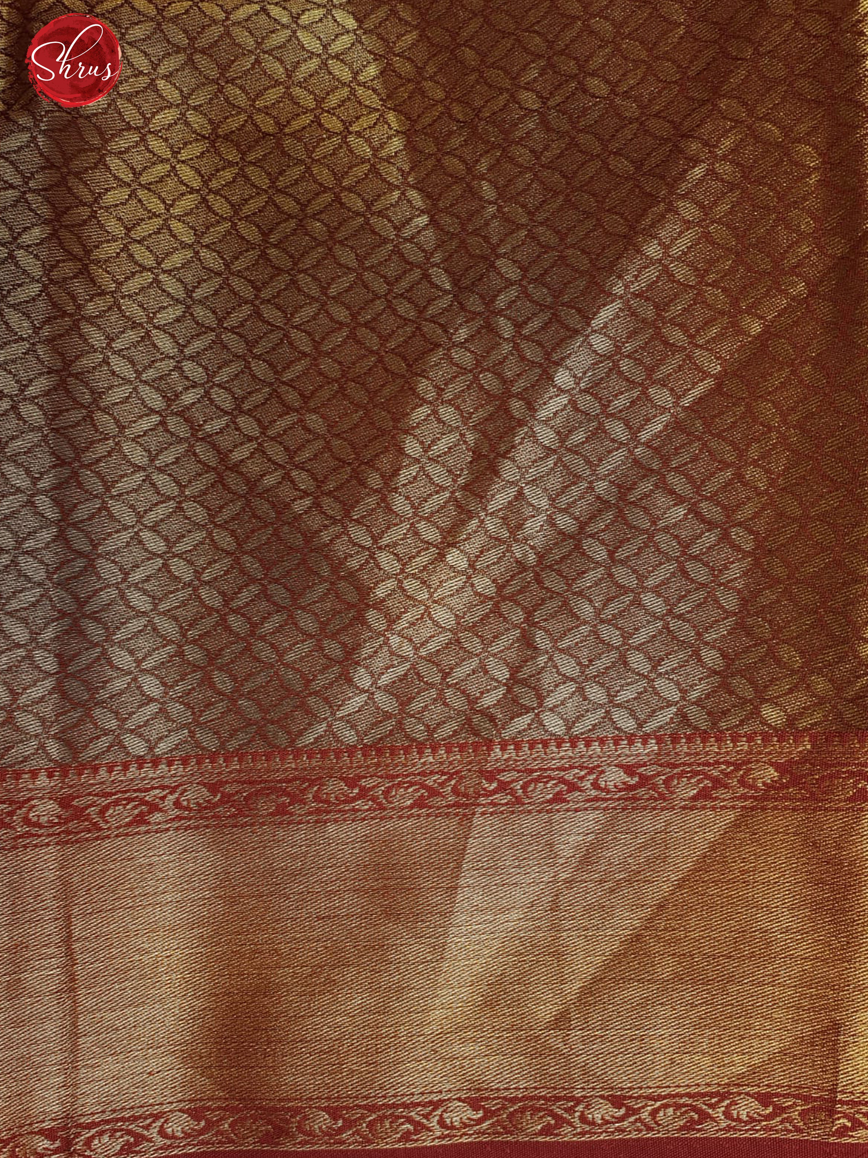 Blue & Red - Semi Kanchipuram Dola Silk with zari woven floral brocade on the body & Contrast Zari Border - Shop on ShrusEternity.com
