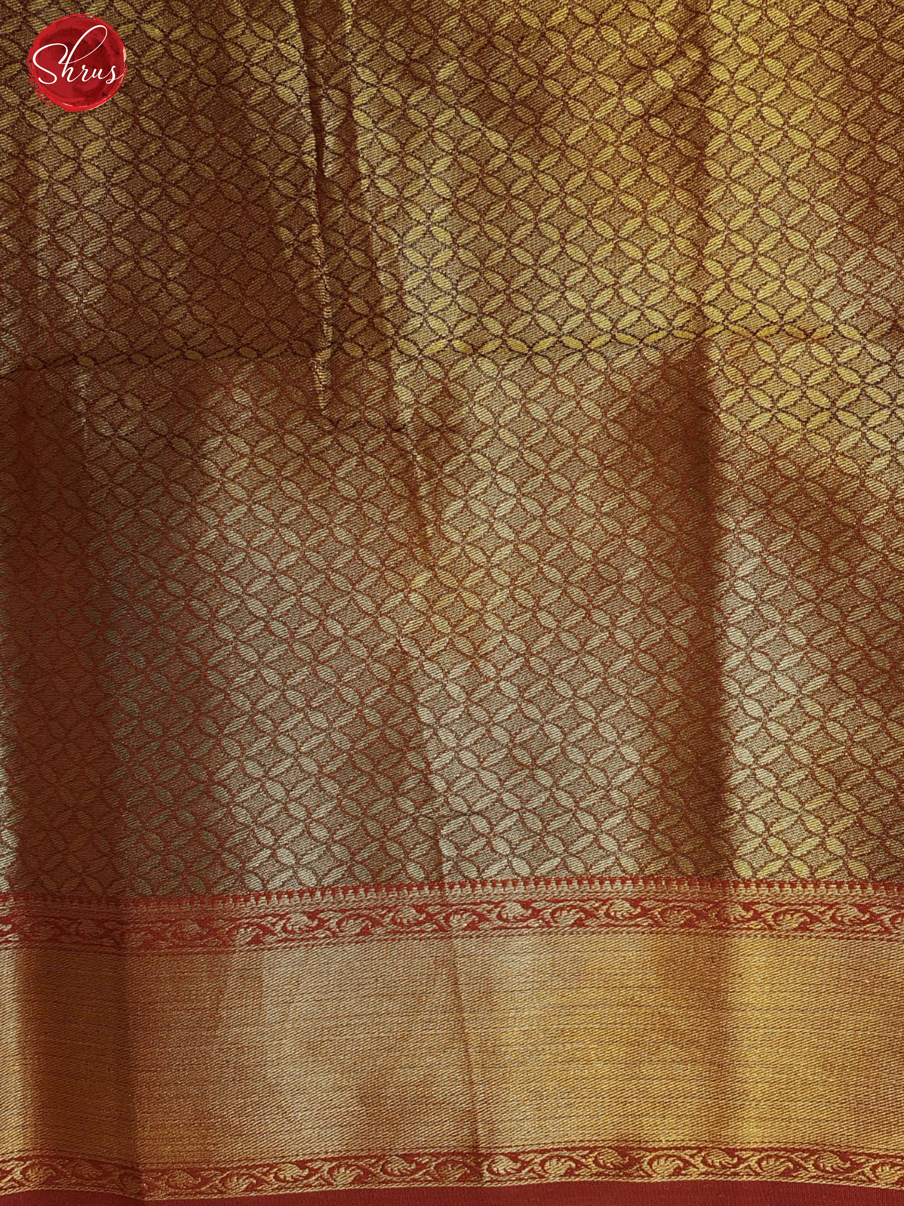 Green & Red - Semi Kanchipuram Dola SIlk with zari woven floral brocade on the body& Contrast Zari Border - Shop on ShrusEternity.com