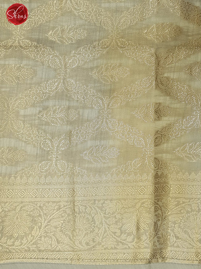 Grey (Single Tone)-Art Linen with zari woven floral brocade on the body &Zari Border - Shop on ShrusEternity.com