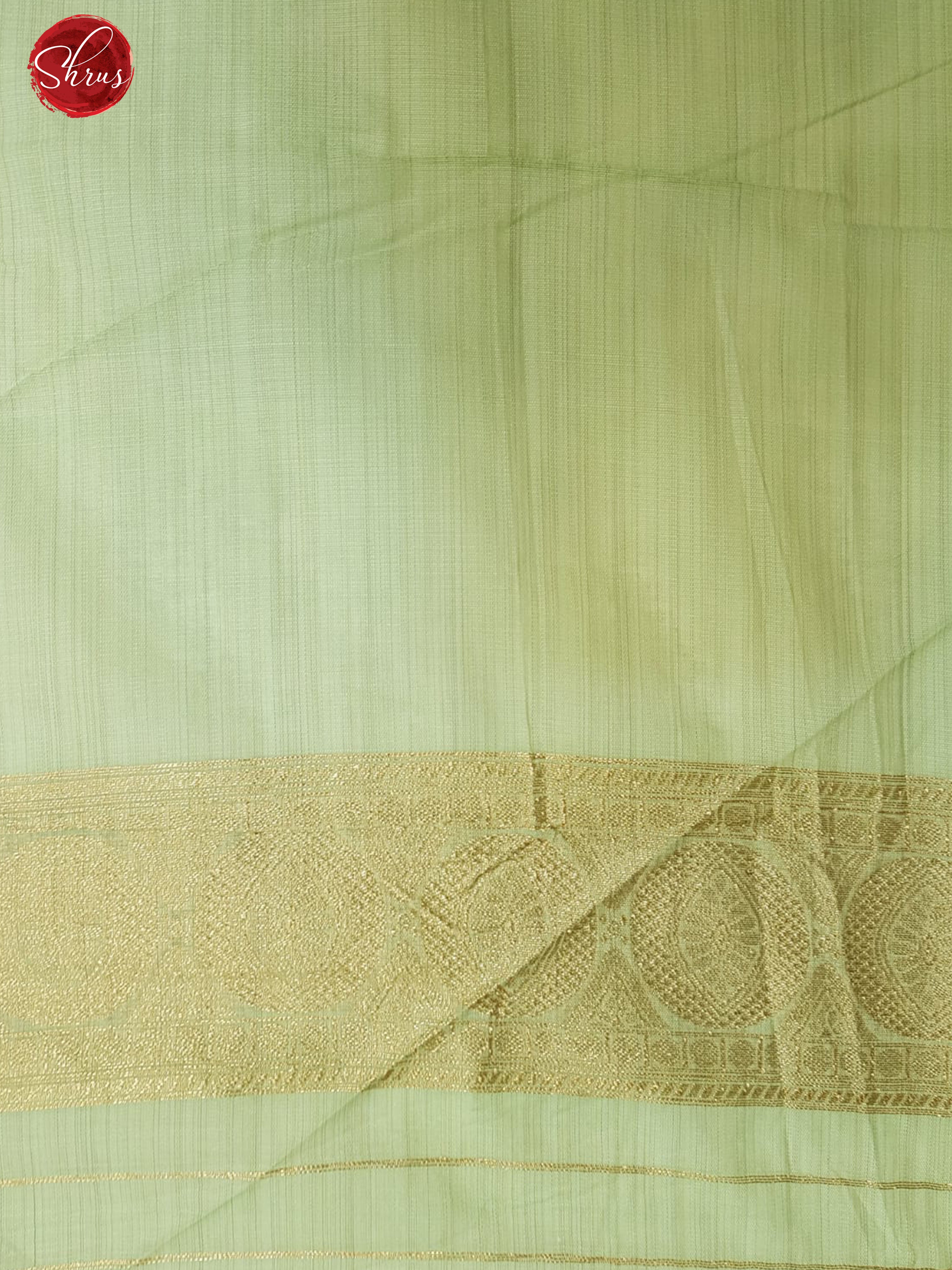 Green(Single Tone)- Semi Banarasi with gold, silver zari buttas on the body & Zari Border - Shop on ShrusEternity.com