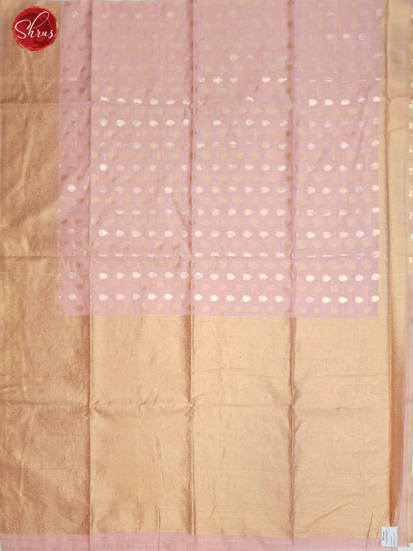 Pink(Single Tone)- Semi Banarasi with gold, silver zari buttas on the body & Zari Border - Shop on ShrusEternity.com