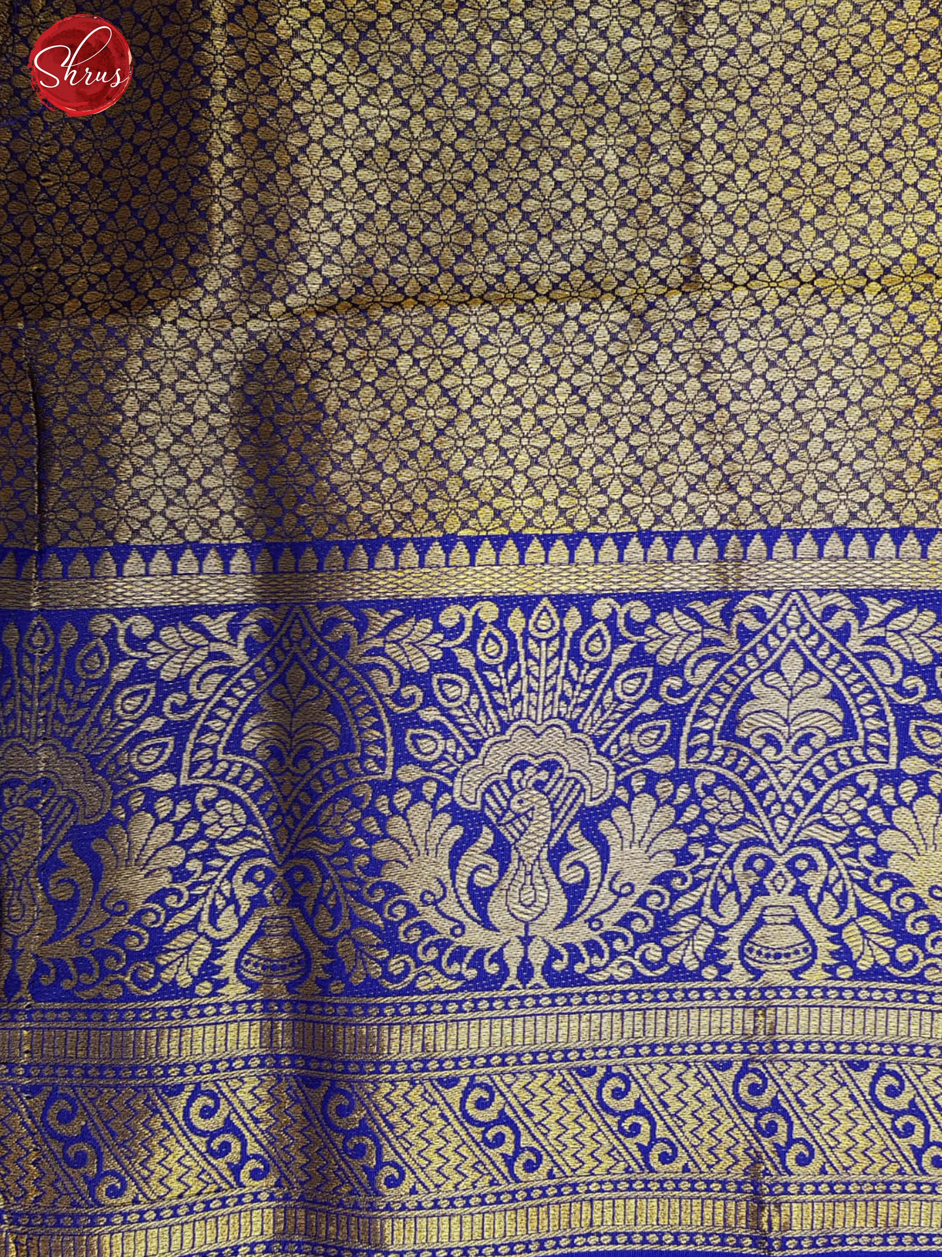 Purple & Blue - Semi Kanchipuram Dola Silk with  zari woven brocade on the body & Contrast zari Border - Shop on ShrusEternity.com