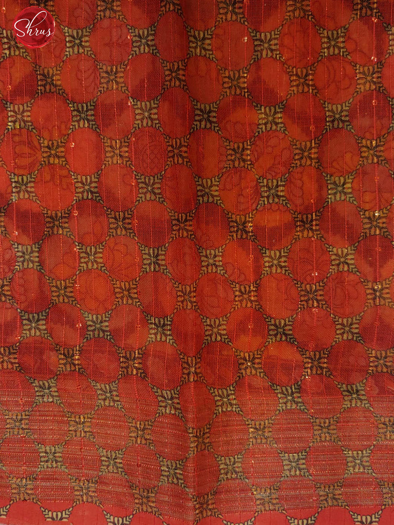 Dark Blue & Red - Art Linen with printed Body & Border - Shop on ShrusEternity.com