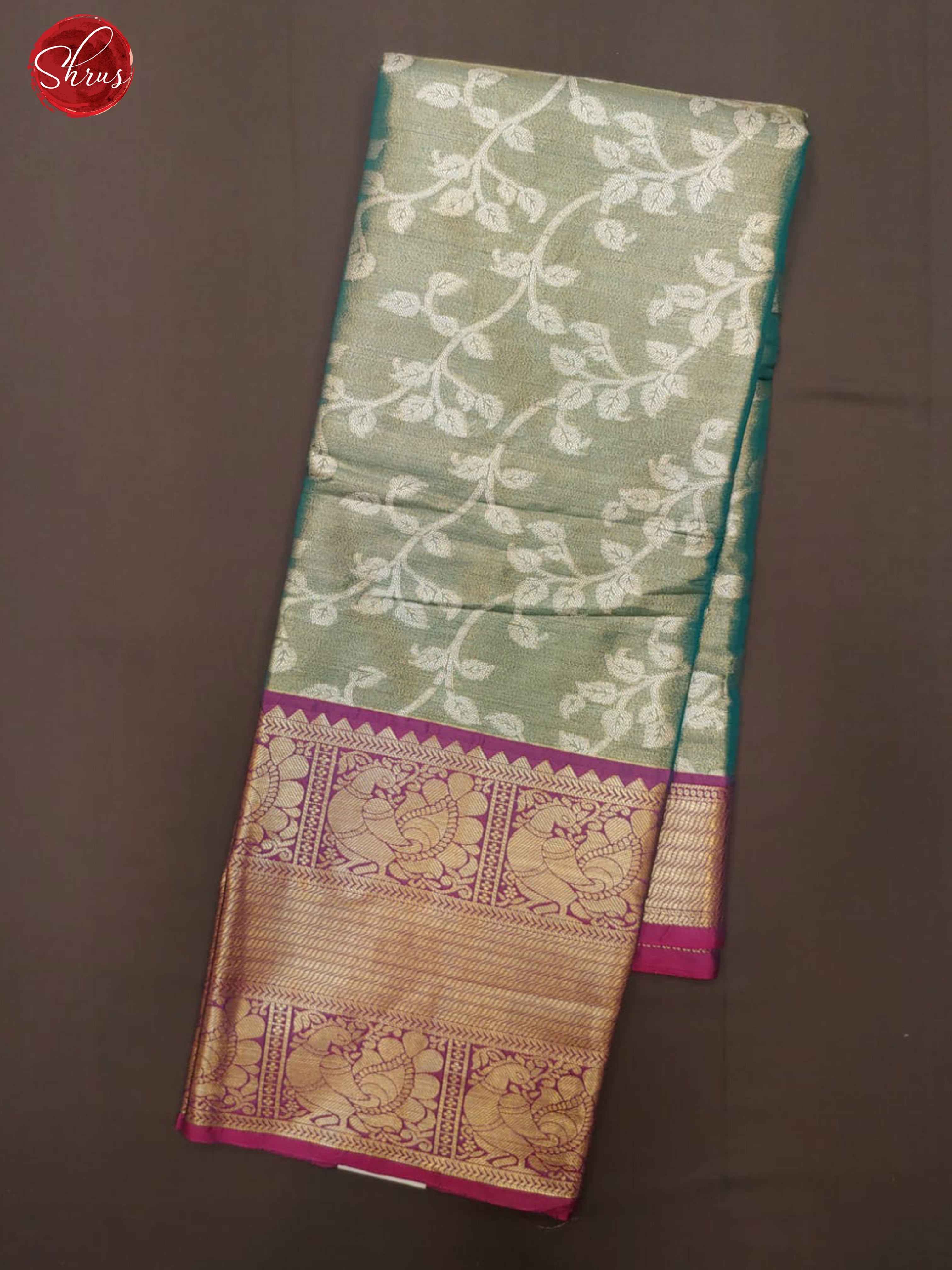 Pastel Green & Pink - Tissue Banarasi with zari brocade on the body and zari border - Shop on ShrusEternity.com