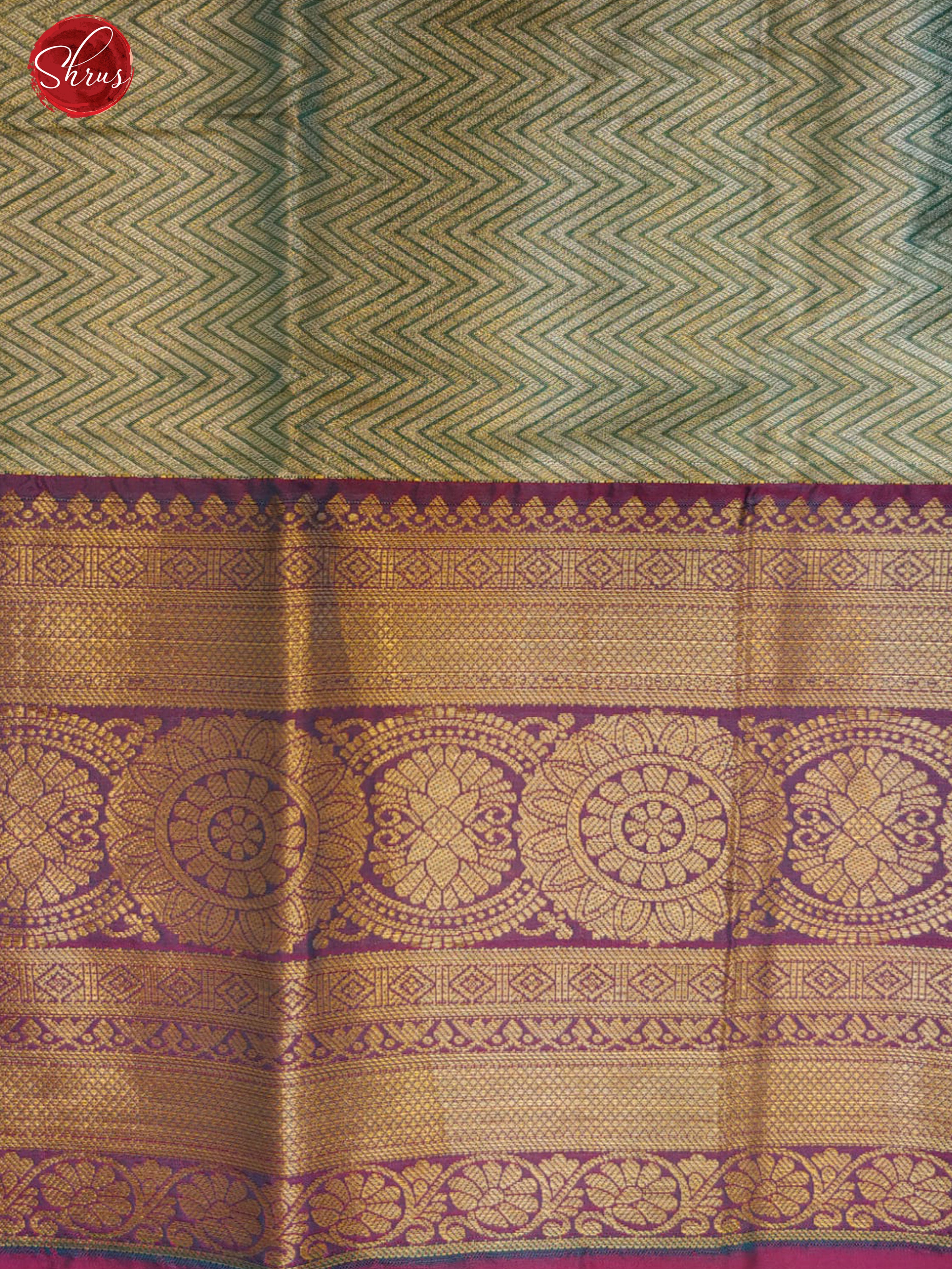 Teal Green & Purple-Tissue Banarasi with zari brocade on the body and zari border - Shop on ShrusEternity.com