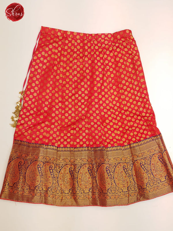 Red & Blue - Chiffon Semi Stitched Lehenga with zari brocade on the  skirt & Contrast Dupatta - Shop on ShrusEternity.com