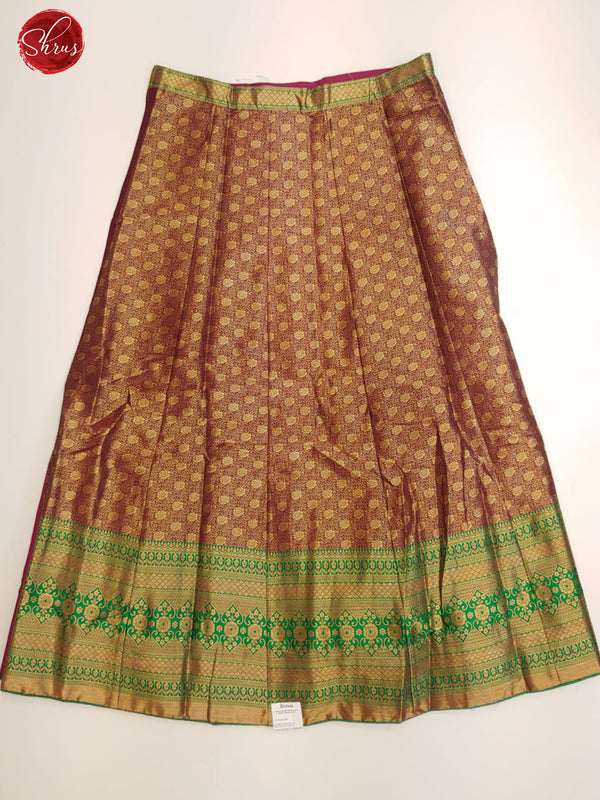 Purple & Green - Chiffon Semi stitched Lehanga with zari butta skirt & Contrast Dupatta - Shop on ShrusEternity.com