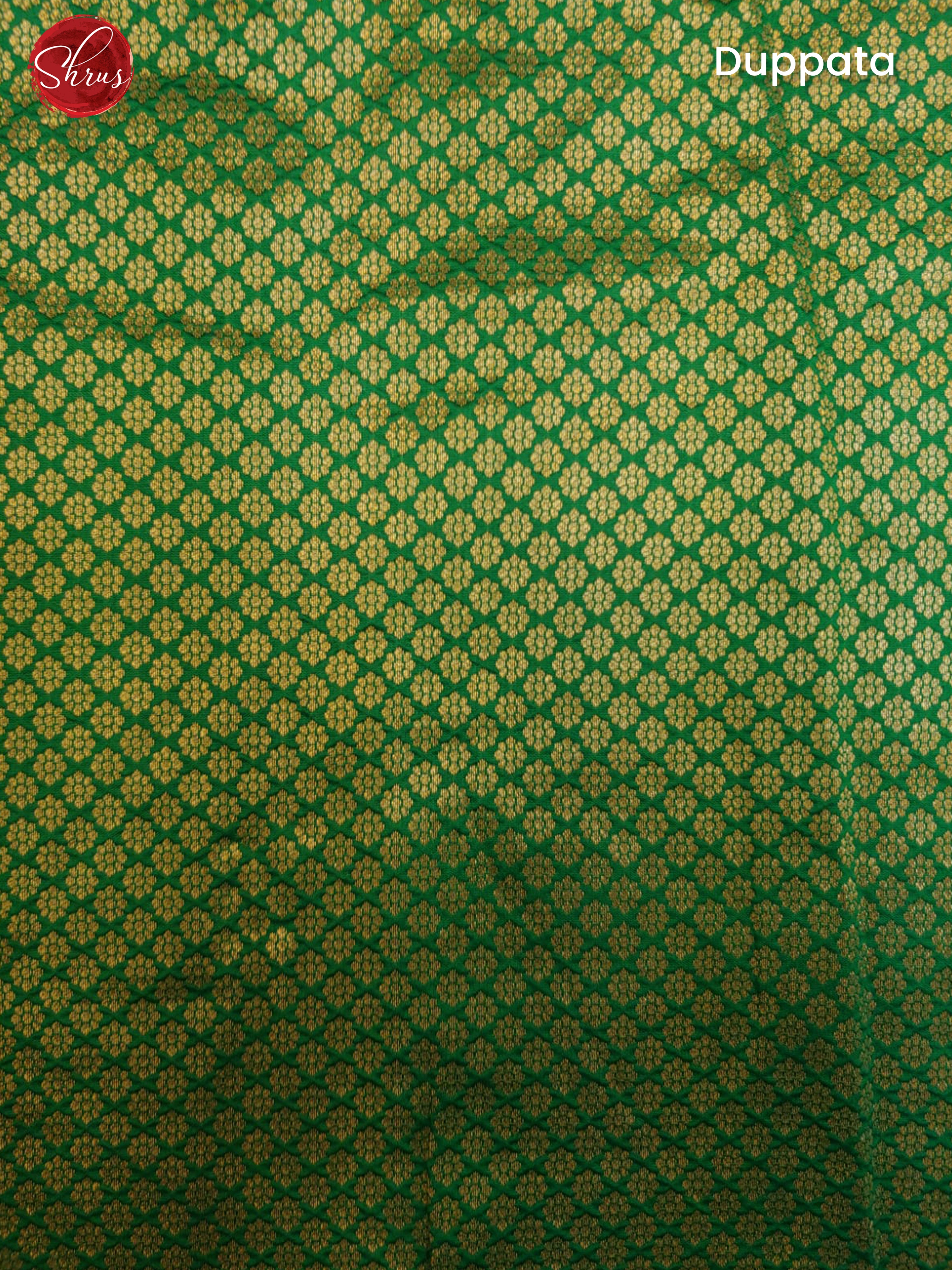 Pink & Green - Chiffon Semi Stitched Lehenga with zari butta skirt & Contrast Dupatta - Shop on ShrusEternity.com