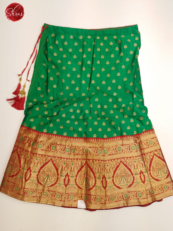 Green Red - Chiffon Sei Stitched Lehenga with zari buttas on the skirt & Contrast Dupatta - Shop on ShrusEternity.com