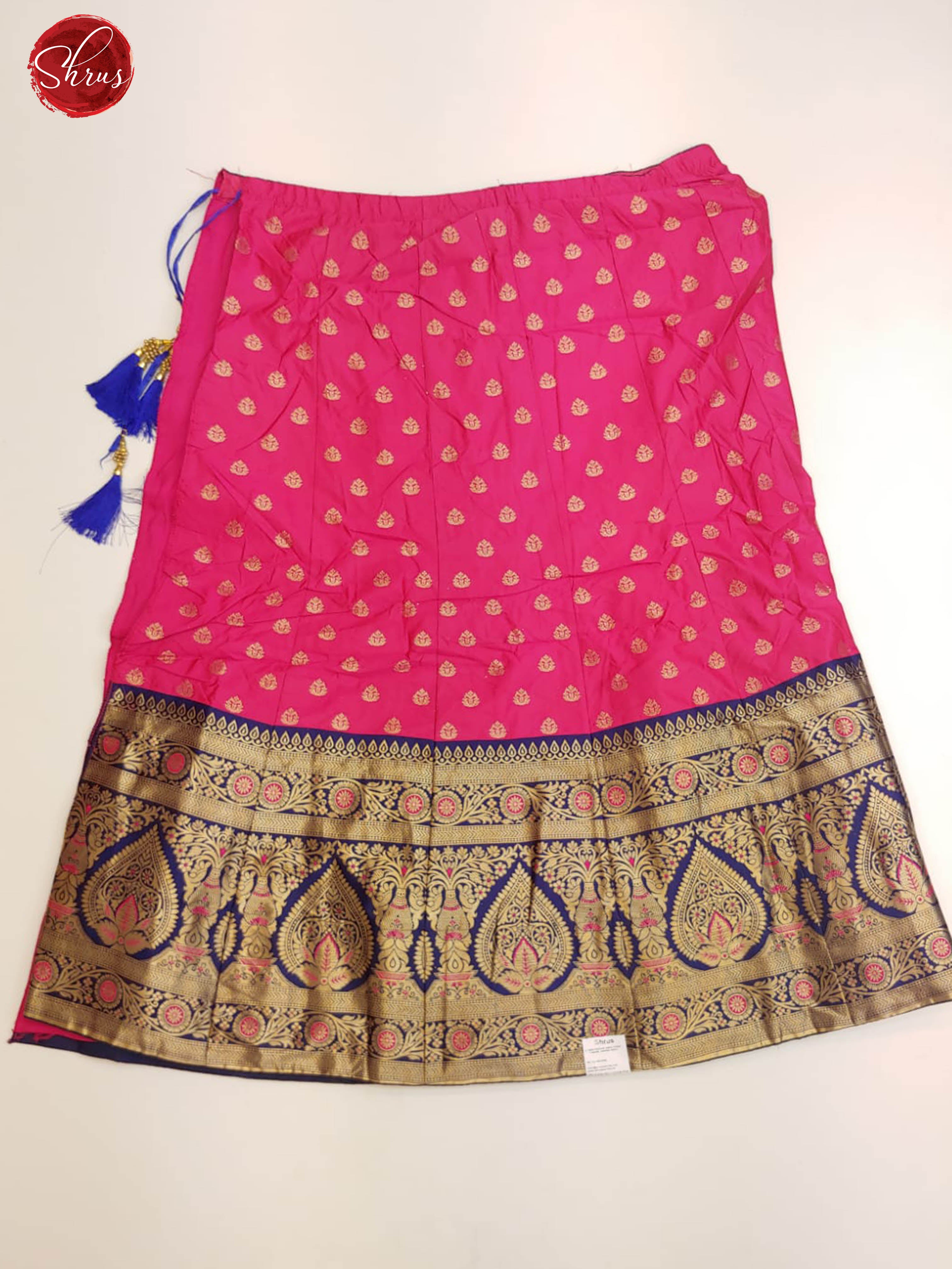 Pink & Blue- Chiffon Semi Stitched Lehenga with zari butta skirt & Contrast  Dupatta - Shop on ShrusEternity.com