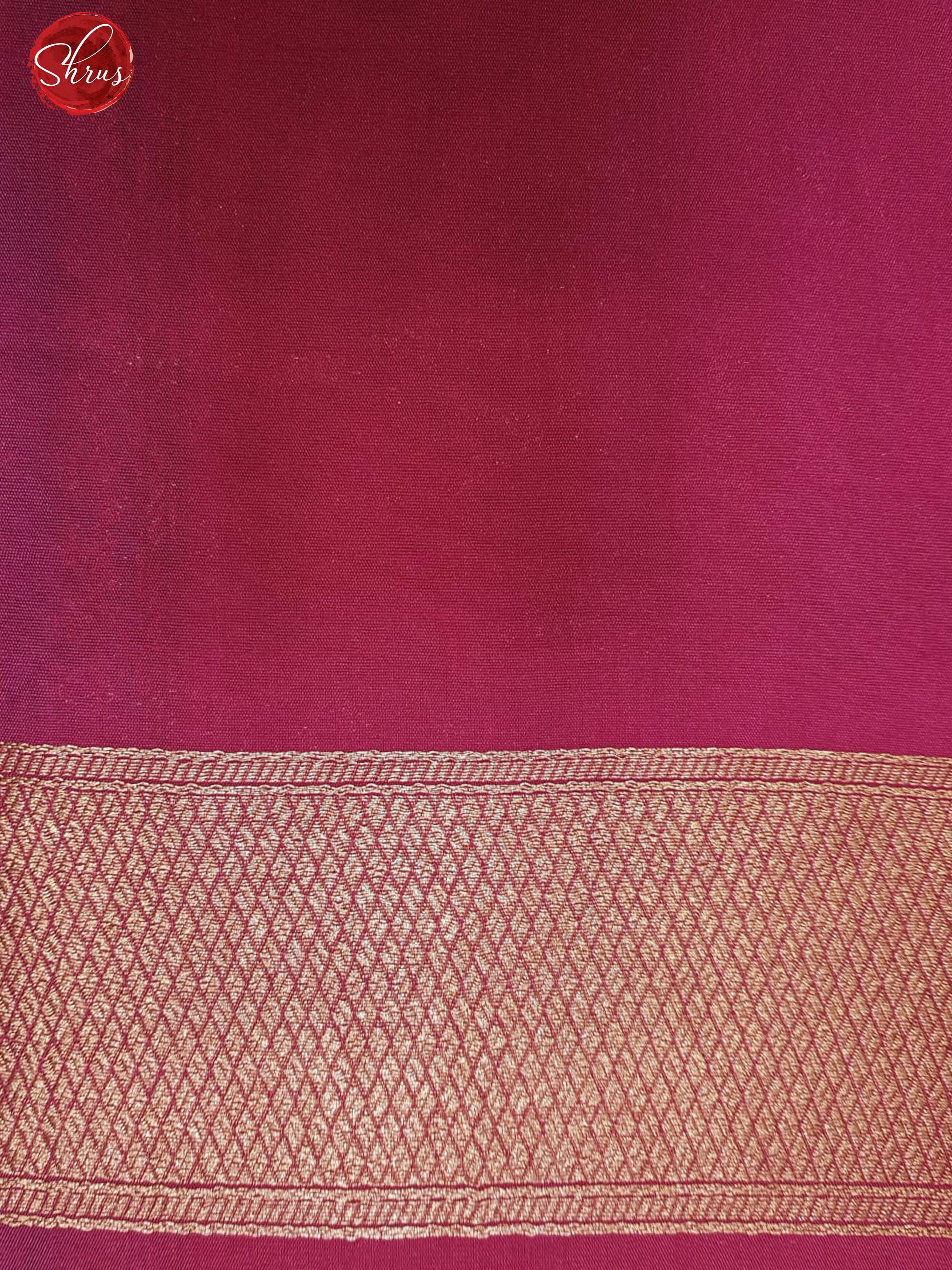 Blue & Pink - Semi Dupion with zari buttas on the body & Contrast Zari Border - Shop on ShrusEternity.com