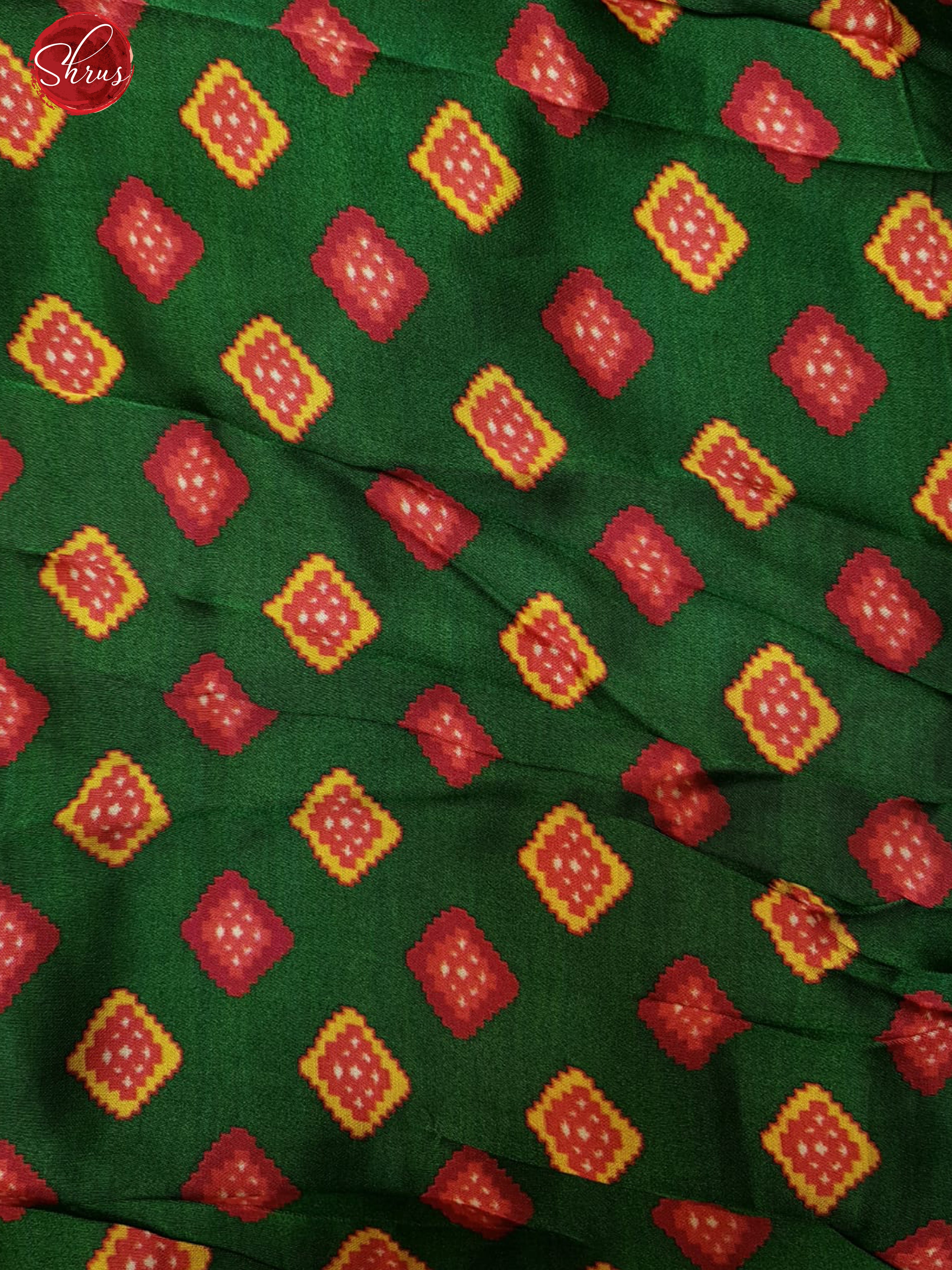 Mustardy Yellow & Green - Modal Silk with patola printed body & Contrast printed Border - Shop on ShrusEternity.com