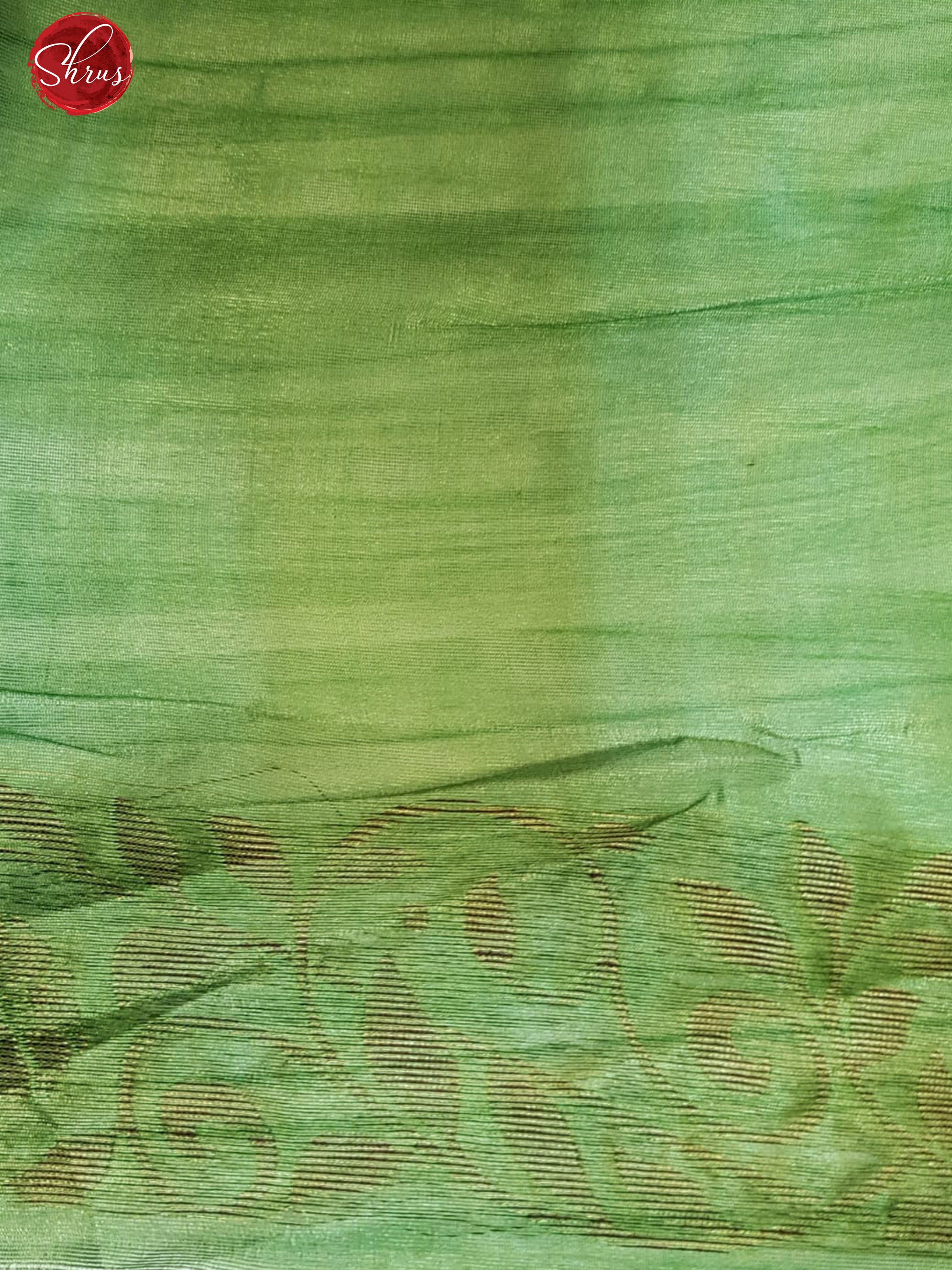 Green(Single Tone)- Semi Tussar with floral Print on the body& Zari Border - Shop on ShrusEternity.com