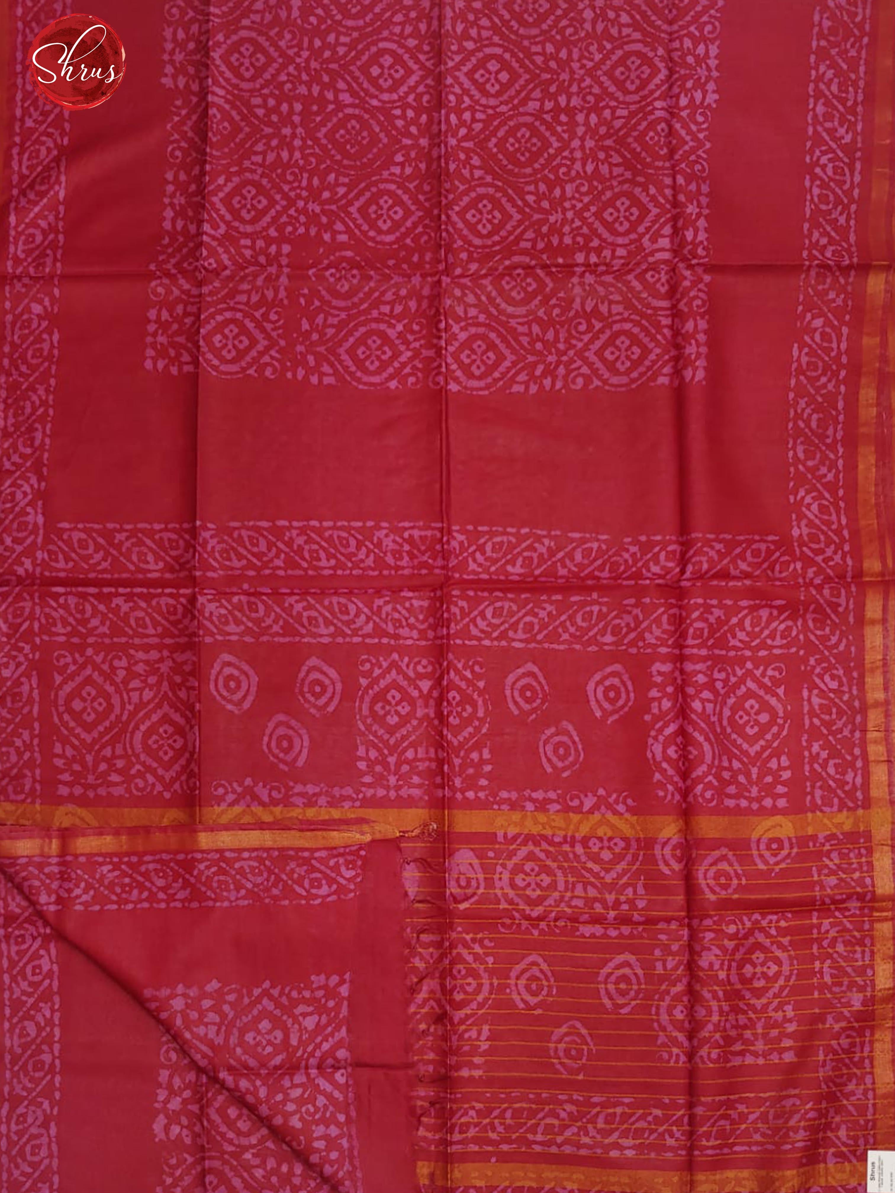 Majenta Pink & Pink -Bhatik  with floral pattern on the body & thin zari   Border - Shop on ShrusEternity.com