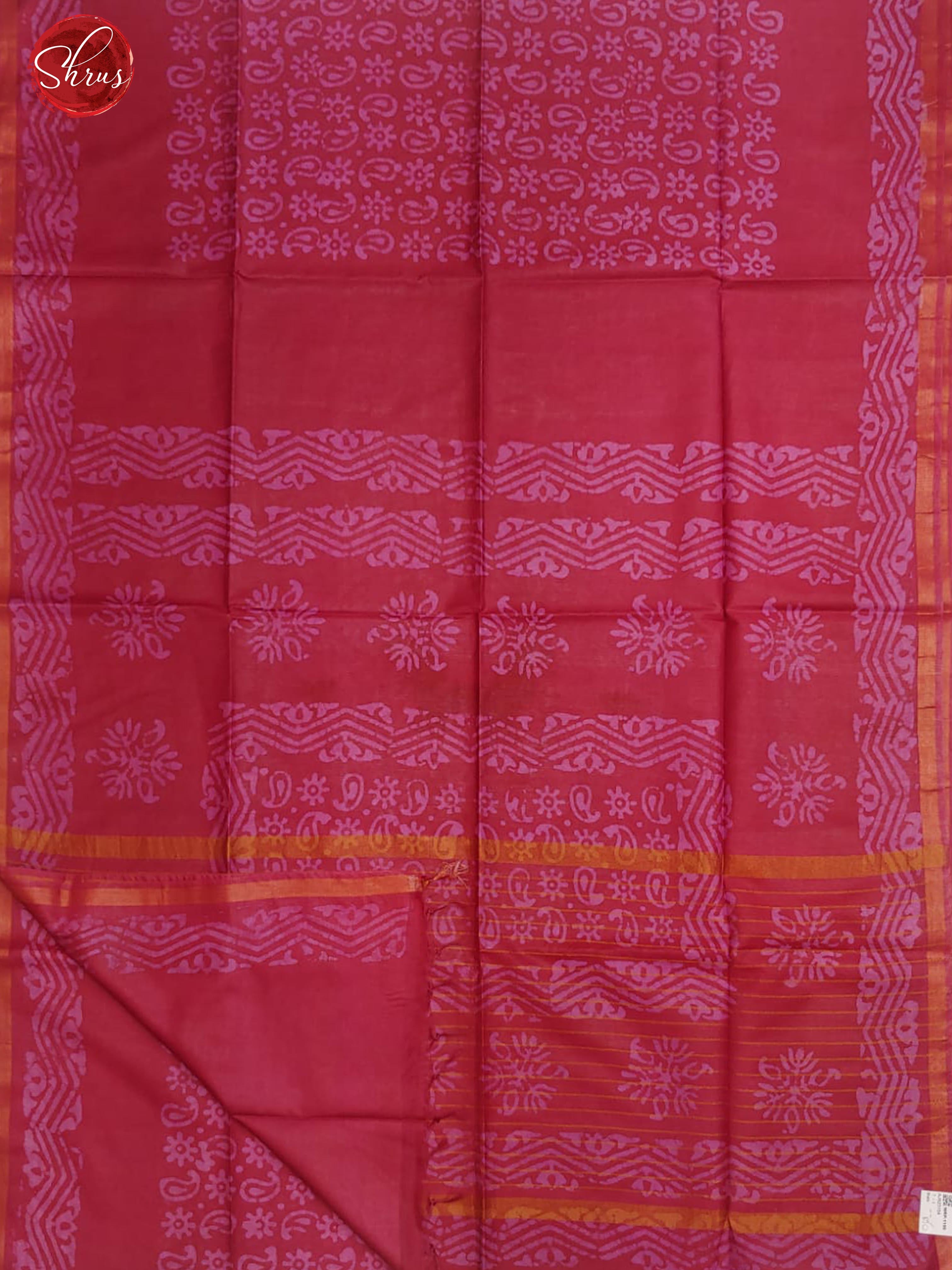 Majenta Pink & Pink - Bhatik  with floral pattern on the body & thin zari   Border - Shop on ShrusEternity.com