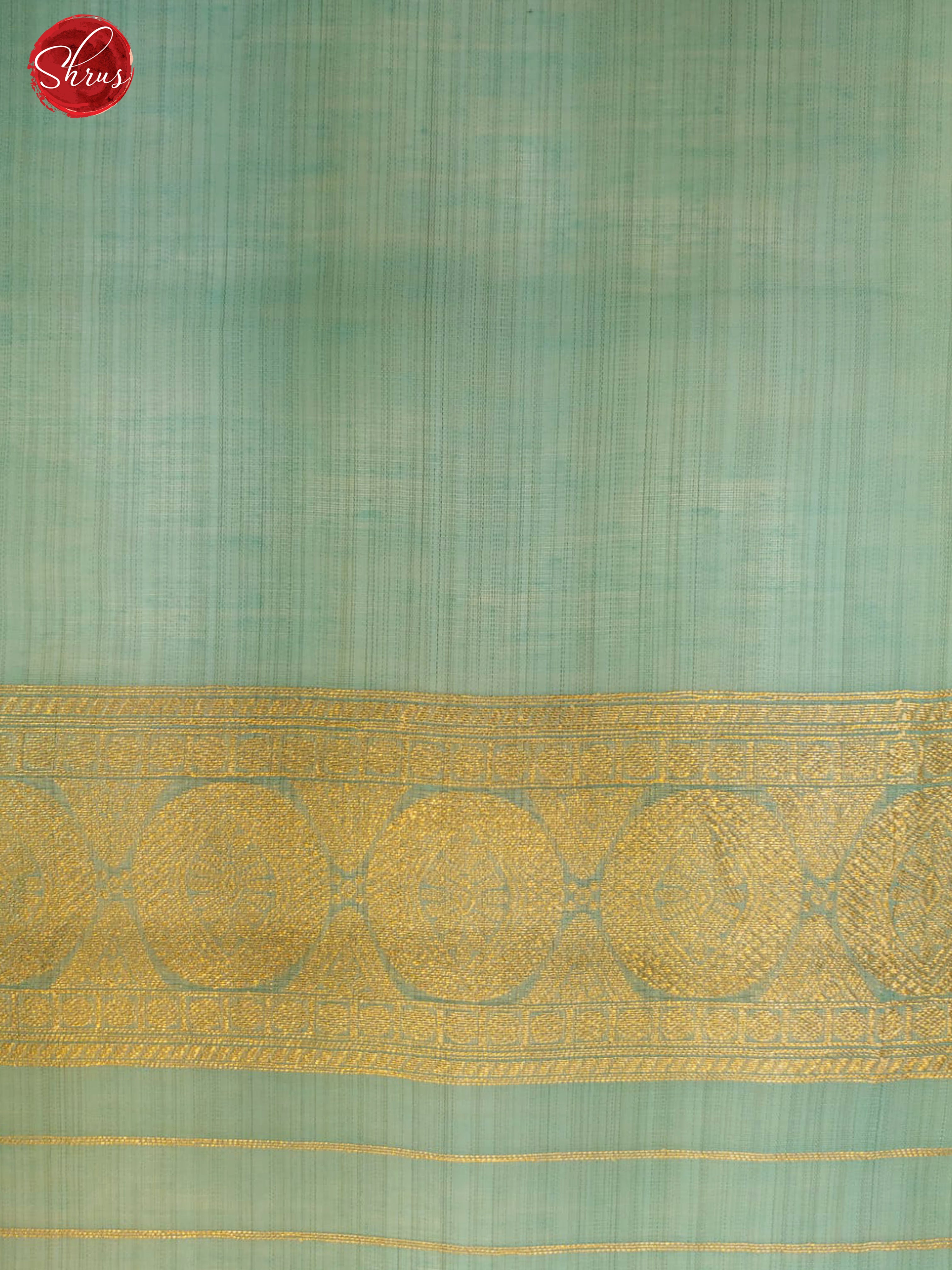 Pastel Blue(Single Tone) - Semi Banarasi with zari woven  floral buttas  on the body& Zari Border - Shop on ShrusEternity.com