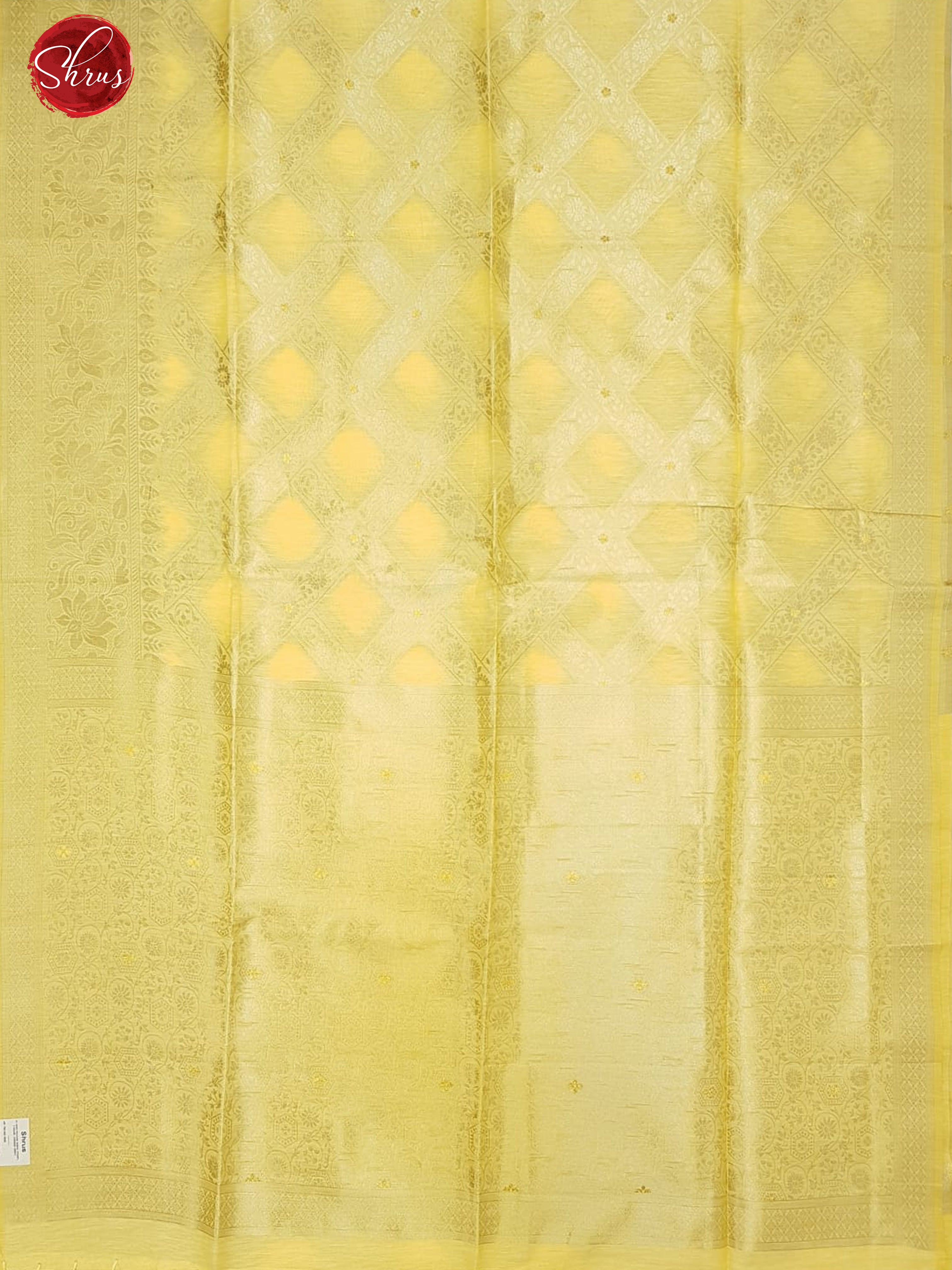 Yellow(Single Tone)-Art Linen with zari woven floral brocade on the body &Zari Border - Shop on ShrusEternity.com