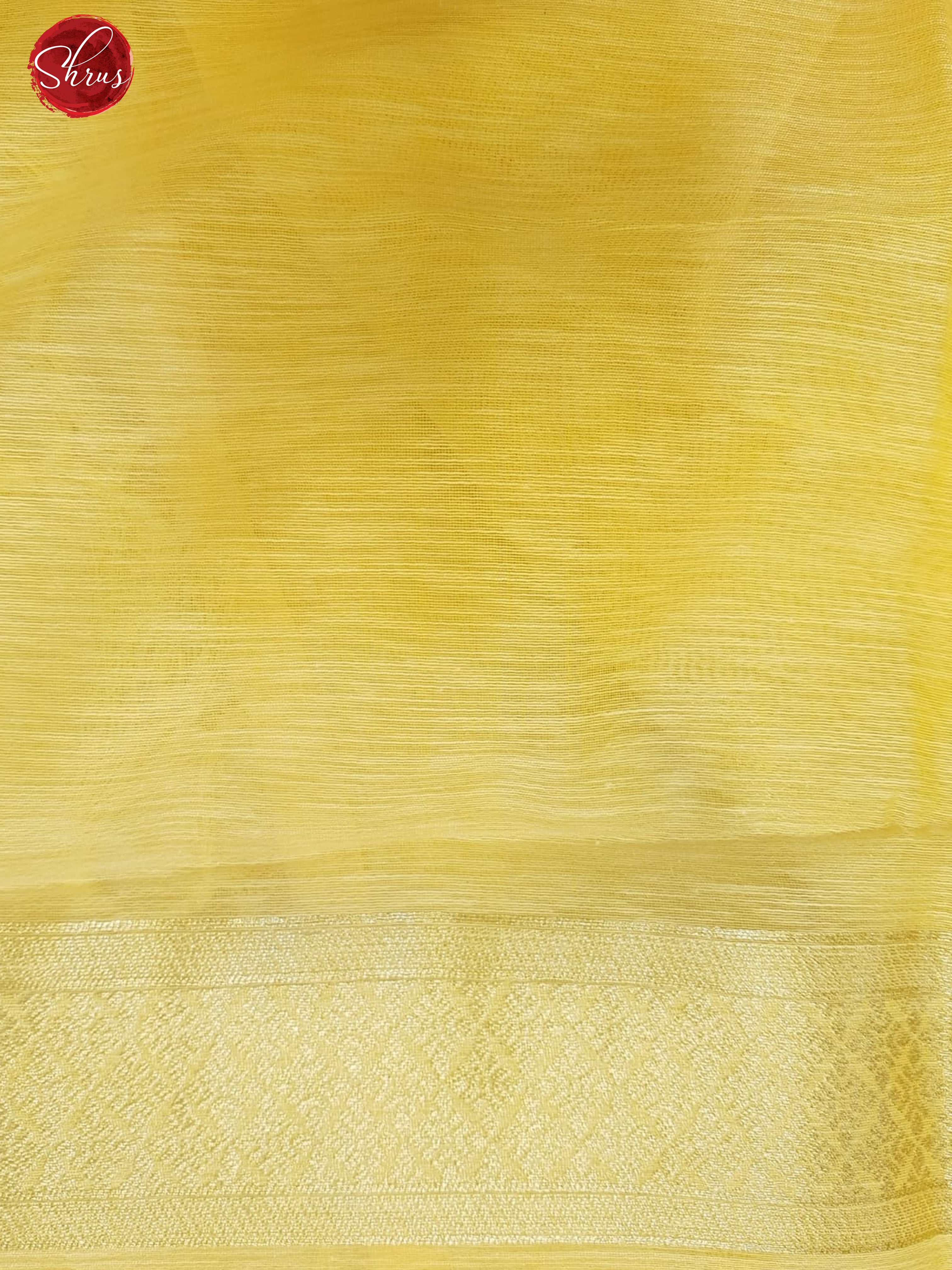 Yellow(Single Tone)-Art Linen with zari woven floral brocade on the body &Zari Border - Shop on ShrusEternity.com