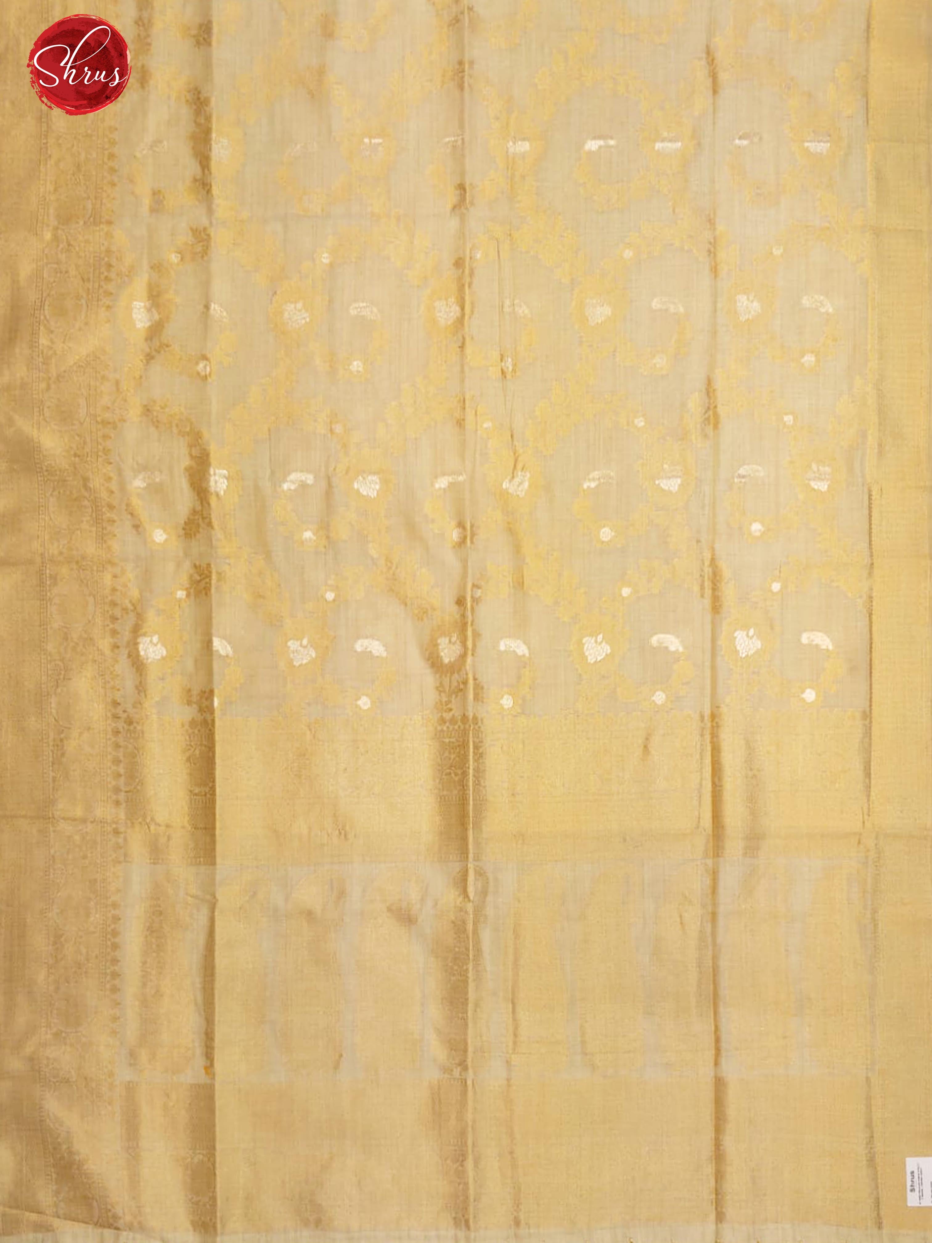 Beige(Single Tone) - Semi Banarasi with zari woven  floral brocade    on the body& Zari Border - Shop on ShrusEternity.com