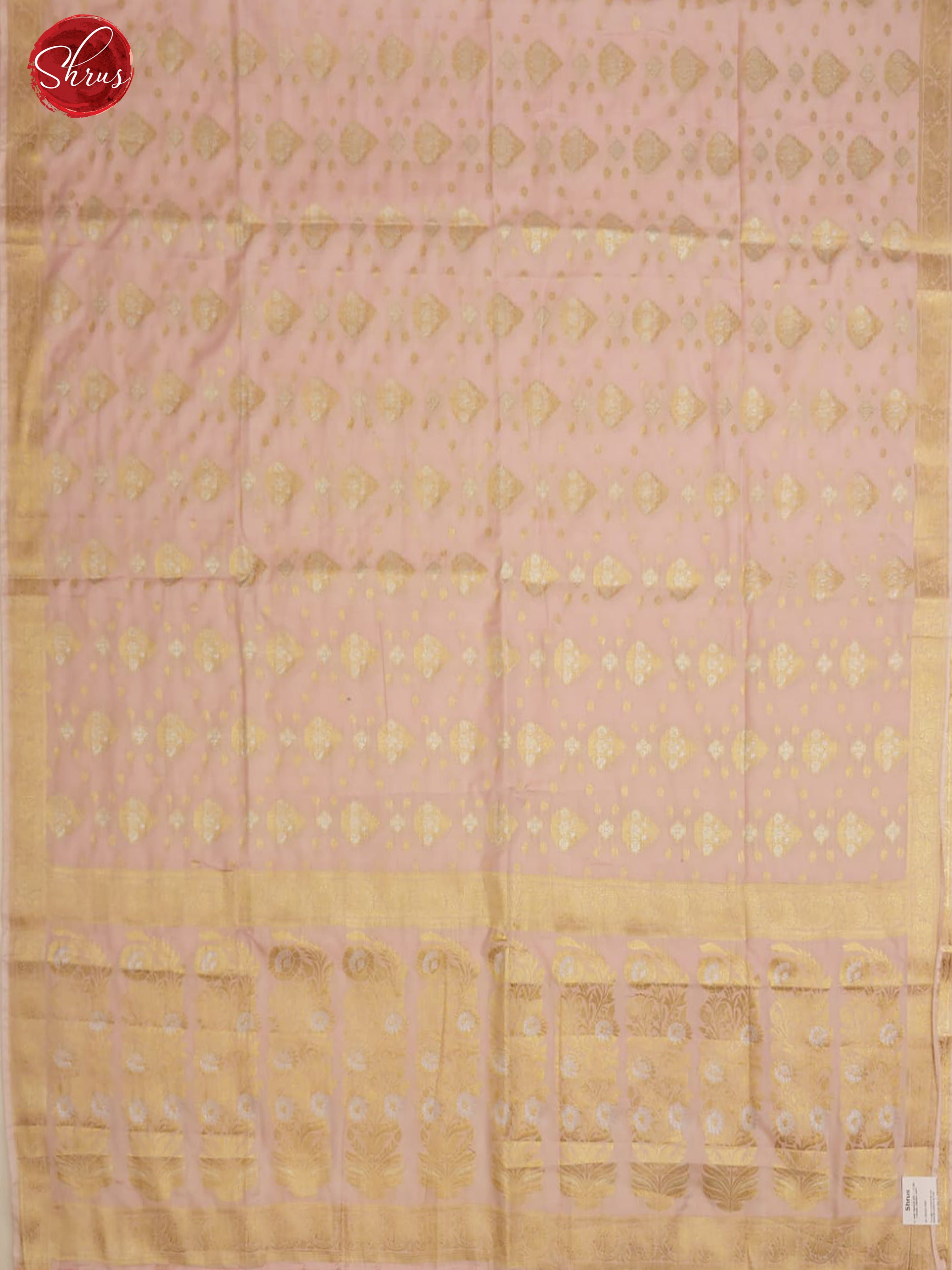 Light Pink(Single Tone) - Semi Banarasi with zari woven floral buttas, motifs on the body& Zari Border - Shop on ShrusEternity.com