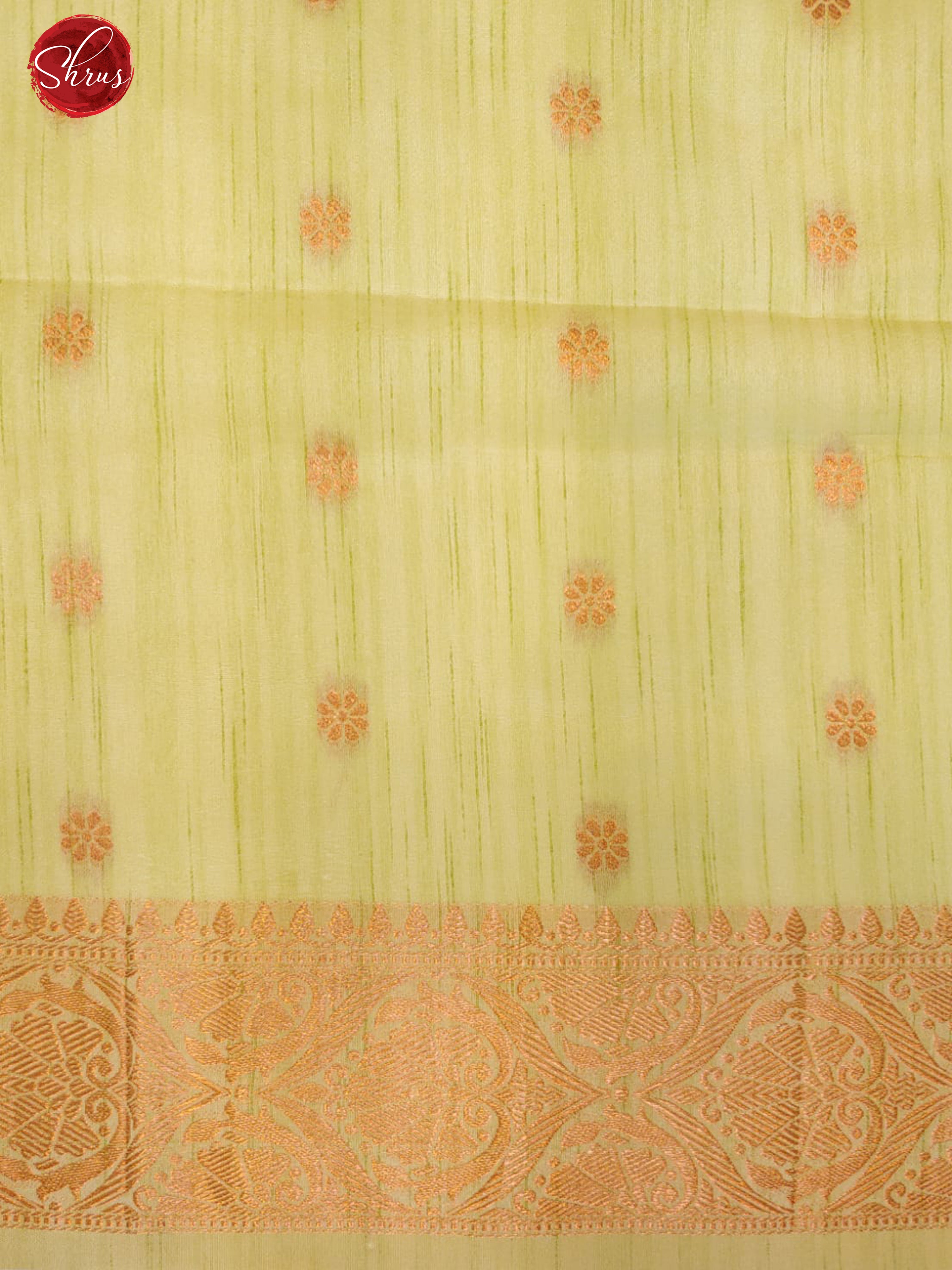 Light Green(Single Tone) - Semi Banarasi with zari woven floral buttas on the body& Zari Border - Shop on ShrusEternity.com