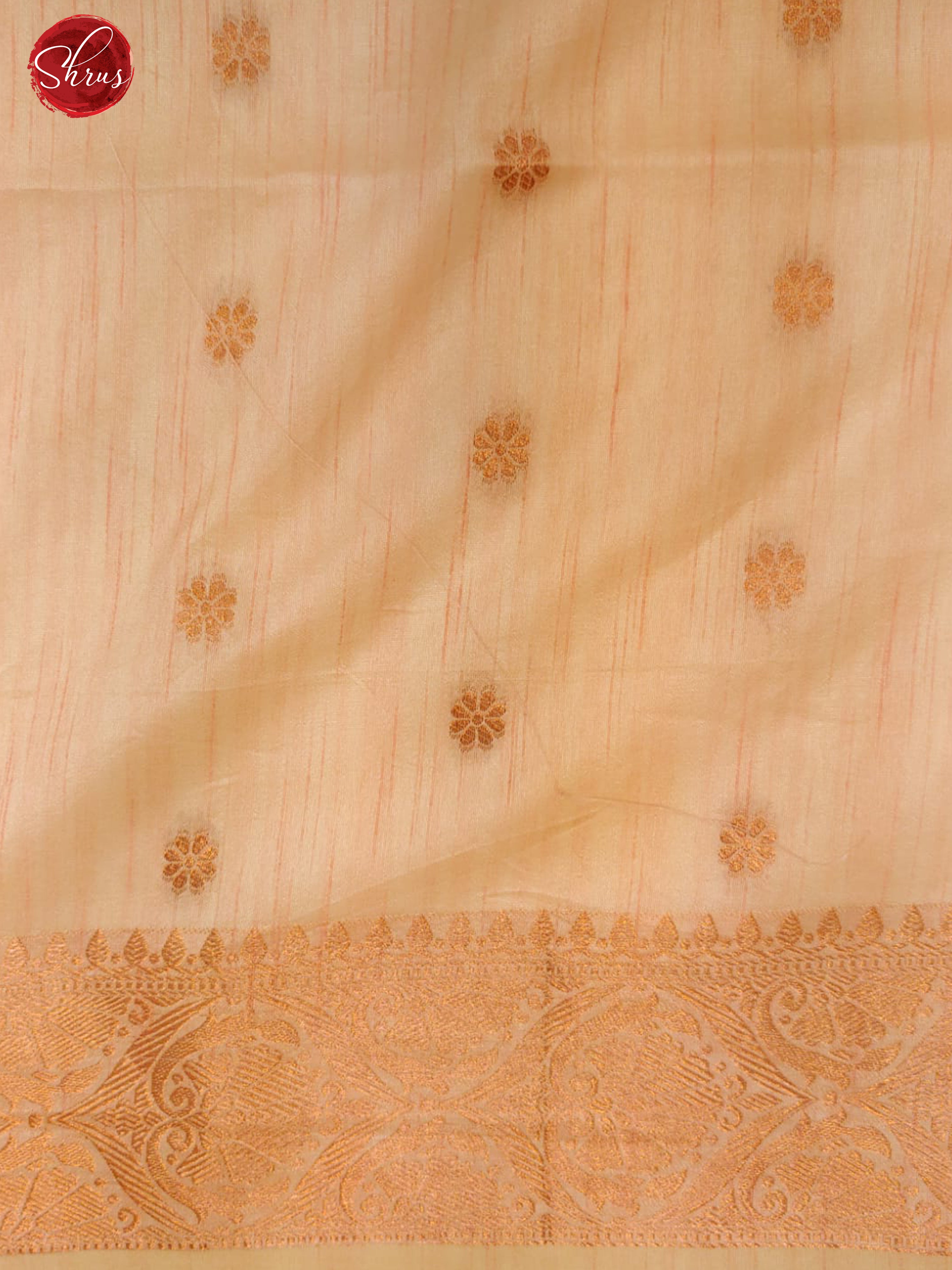 Light Pink(Single Tone) - Semi Banarasi with zari woven floral buttas on the body& Zari Border - Shop on ShrusEternity.com