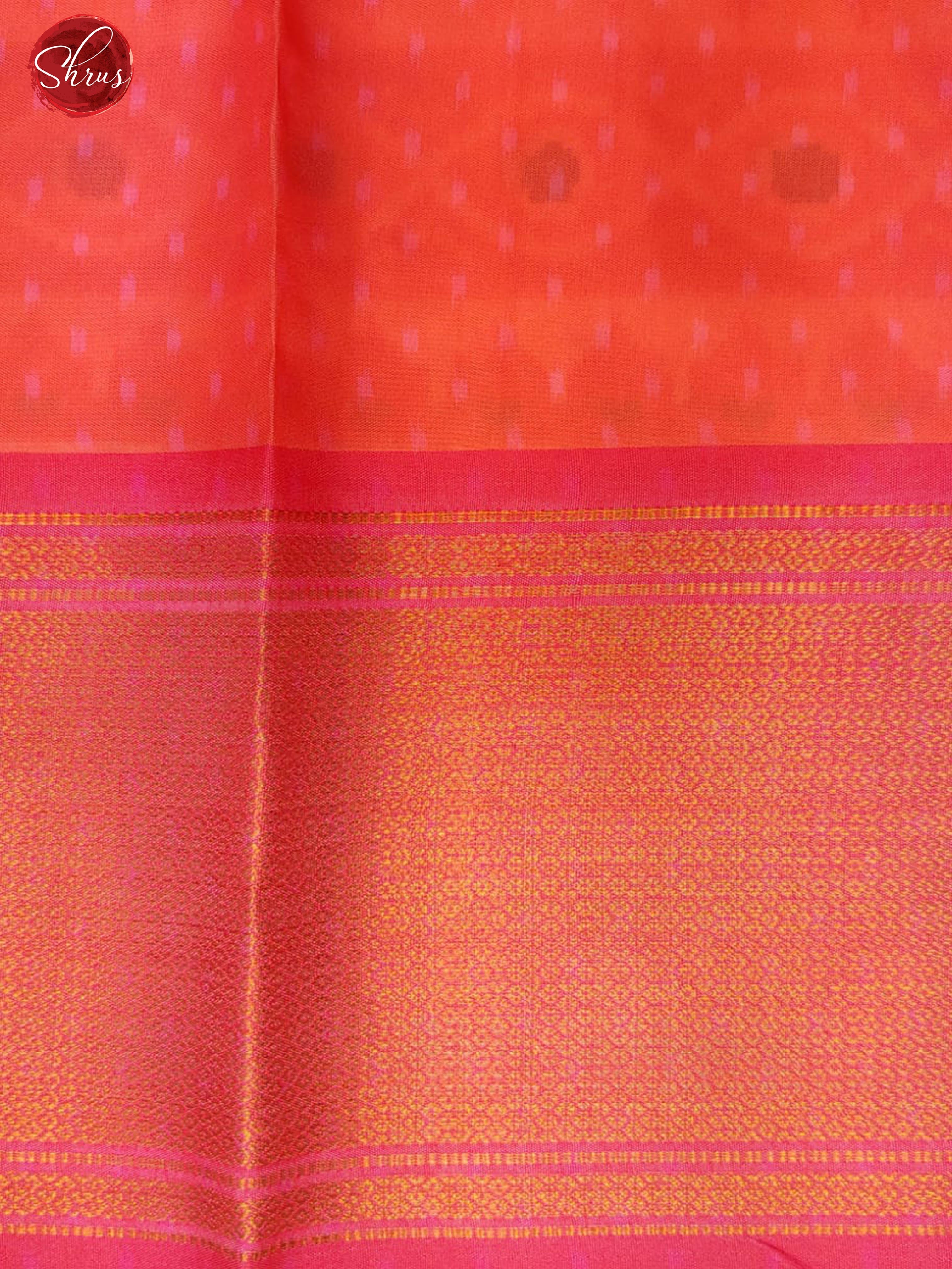 Blue & Orange - Semi Ikkat with ikkat floral pattern on the body & Contrast Zari Border - Shop on ShrusEternity.com