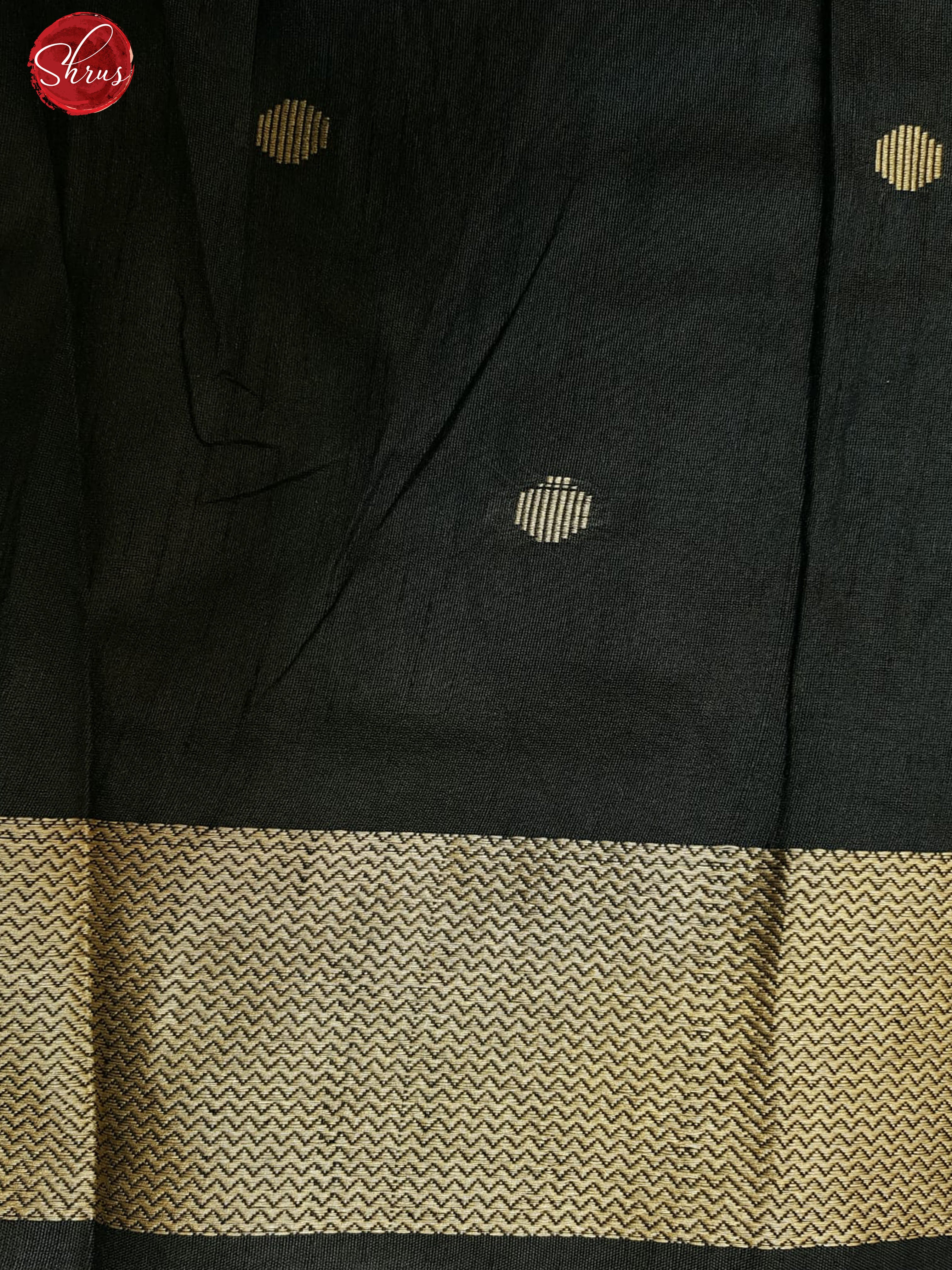 Grey & Black - Semi Raw Silk with zari buttas on  the body& zari  border - Shop on ShrusEternity.com