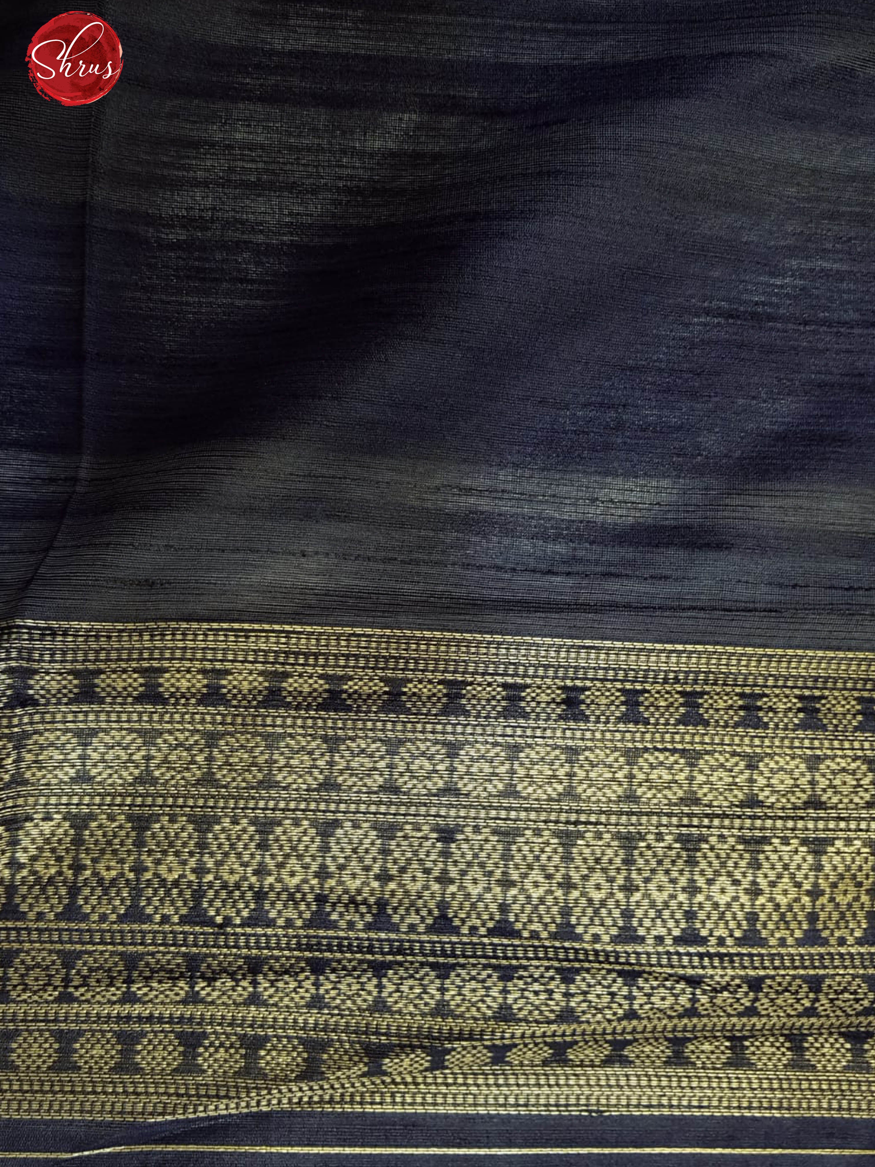 Grey & Blue - Semi Raw Silk with thread  woven buttas on the body & temple , zari  Border - Shop on ShrusEternity.com