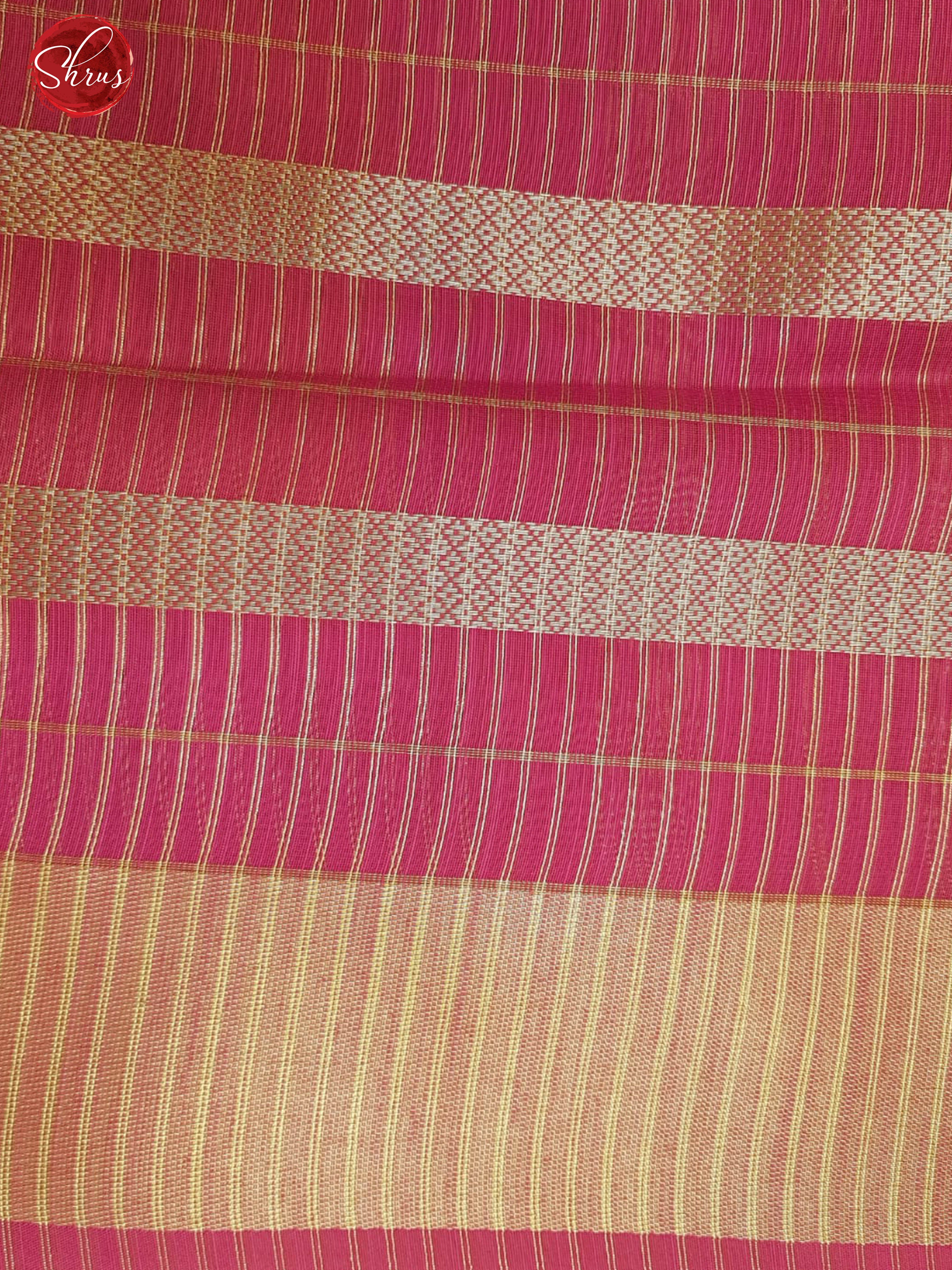 Pink(Single Tone) -Banarasi Silk Cotton with zari woven Checks on the body & Zari Border - Shop on ShrusEternity.com