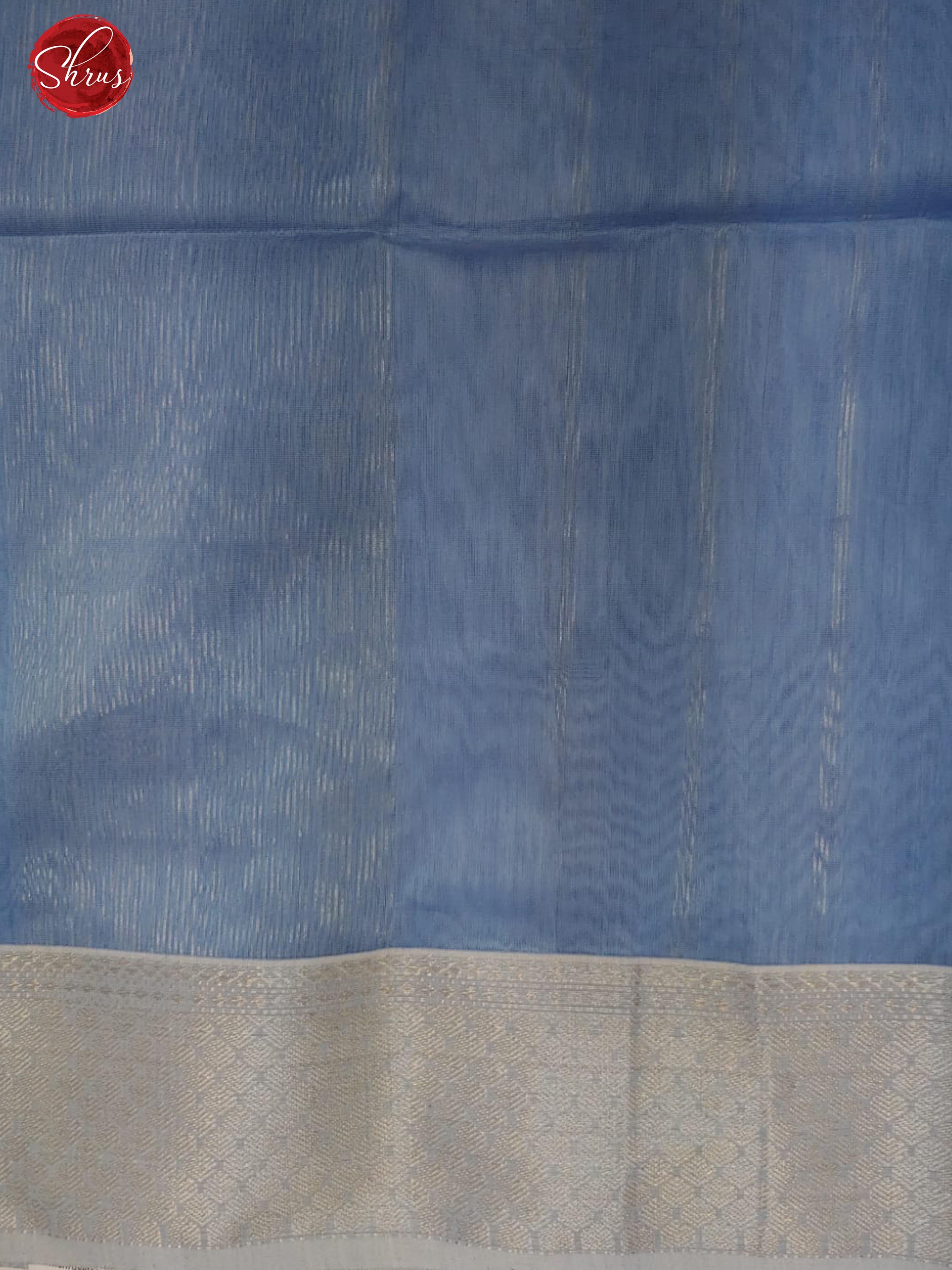 Blue(Single Tone)- Maheshwari Silk Cotton with plain  Body & Zari border - Shop on ShrusEternity.com
