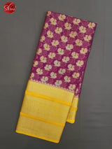 Vadamalli & Yellow -Kota Banarasi with zari woven peacock buttas on the body and zari border - Shop on ShrusEternity.com